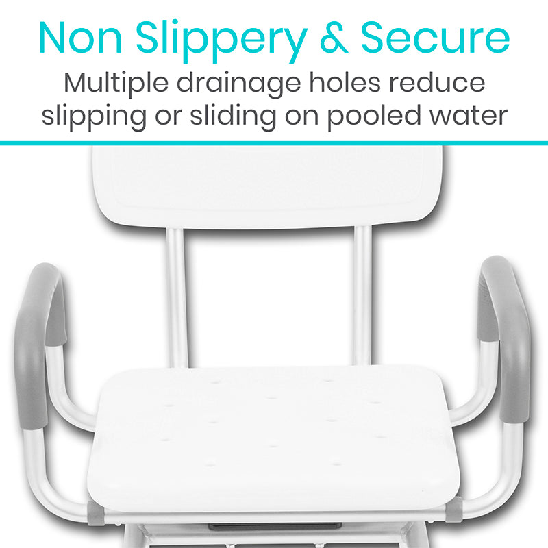 Swivel Shower Chair for Elderly & Disabled - Adjustable Height Bath Seat with Non-Slip Rubber Tips - Safe Shower Stool for Bathroom Safety & Mobility Assistance