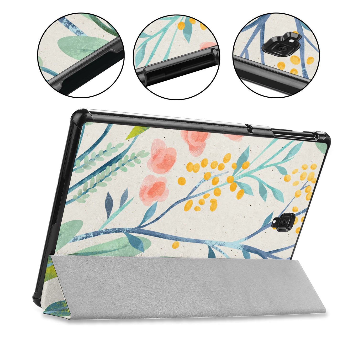 Samsung Tablet Case with Pink Flower Design - Slim Protective Cover for Galaxy Tab A/S/E Series - Perfect for Work, School & Travel