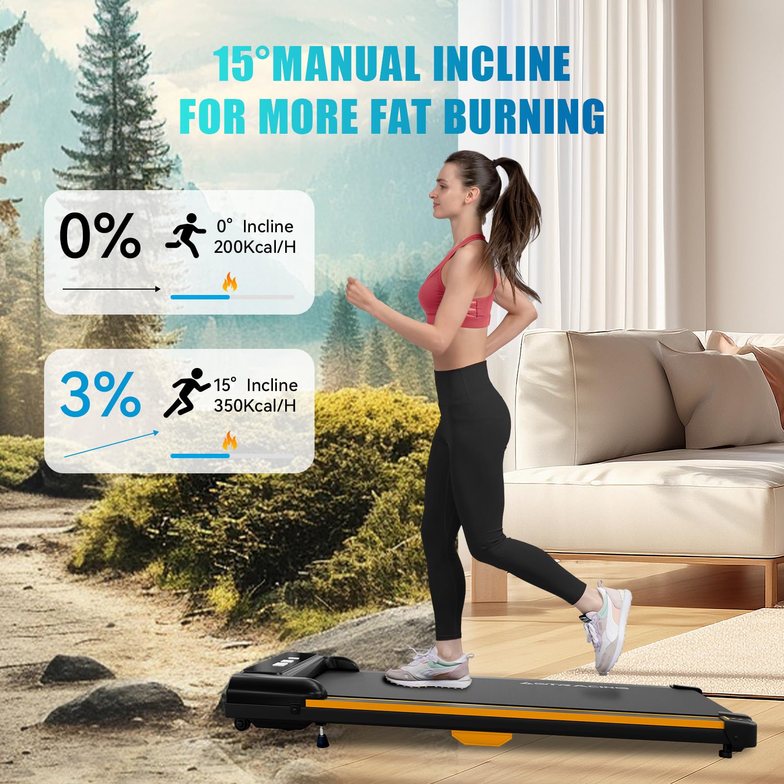 GTRACING Under Desk Treadmill - 3-in-1 Portable Walking & Jogging Machine with Remote Control & LCD Display for Home Office Workouts | Compact Treadmill for Walking While Working, Exercising at Home, or Small Space Fitness