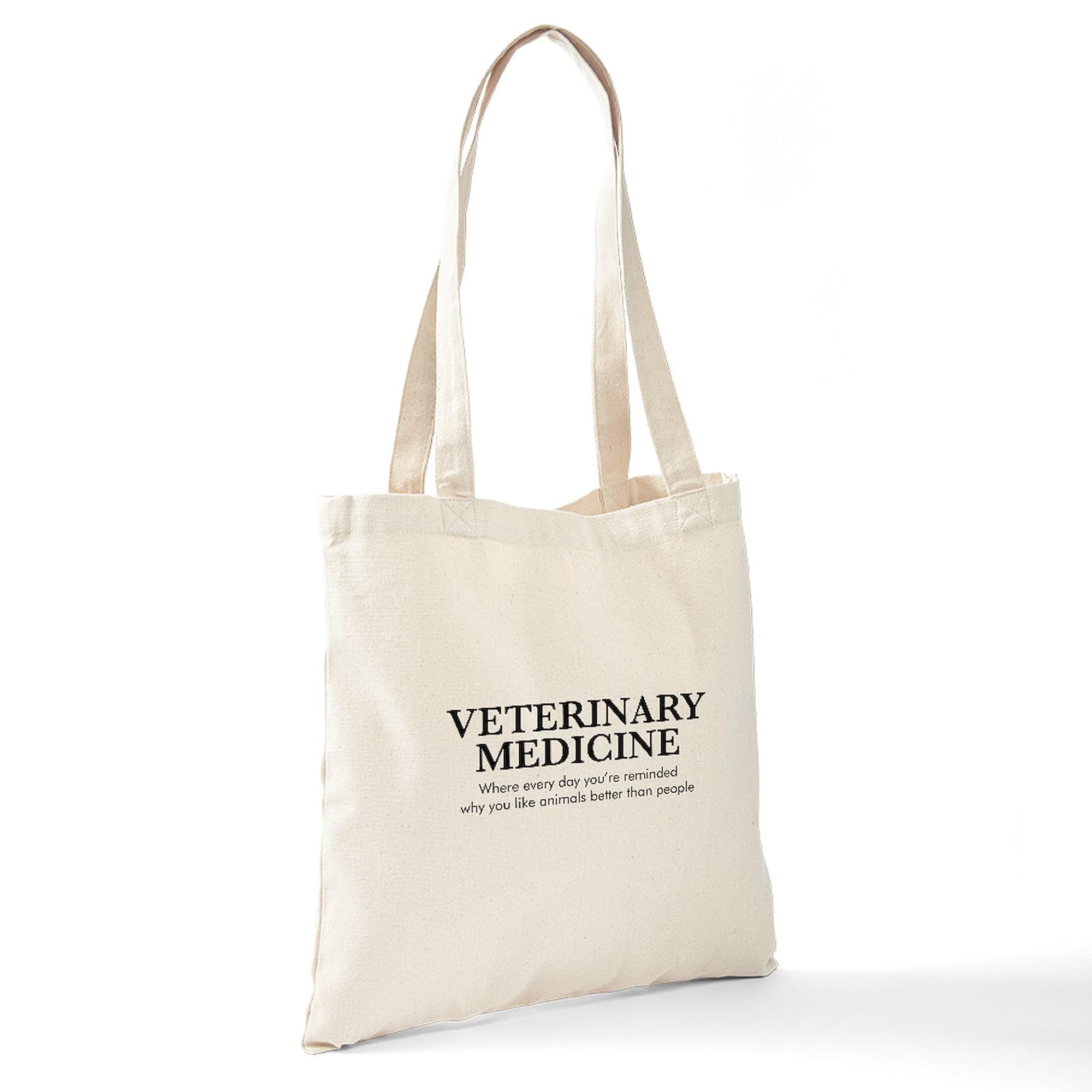 Veterinary Medicine Animals Better Than People Tote Bag - Natural Canvas Reusable Shopping Bag for Vet Clinics, Pet Lovers & Grocery Trips
