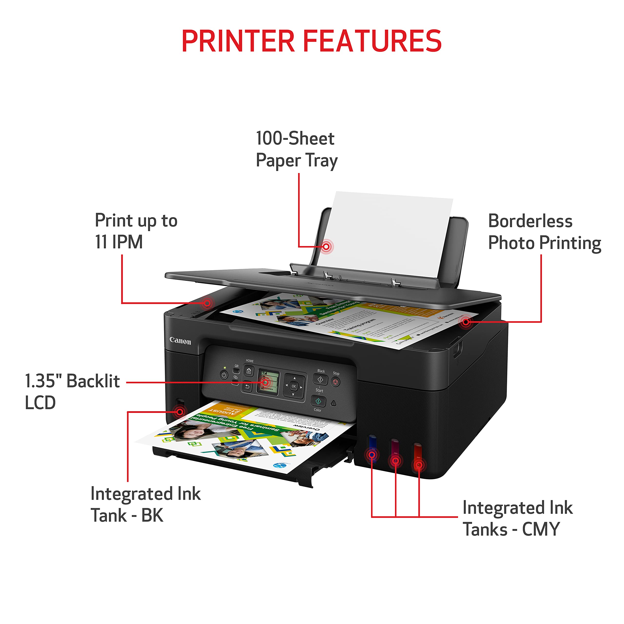 Canon MegaTank All-in-One Wireless Inkjet Printer for Home Office | Print, Scan, Copy | High-Yield Ink Tank System | Perfect for Remote Work, School Projects & Home Business Documents