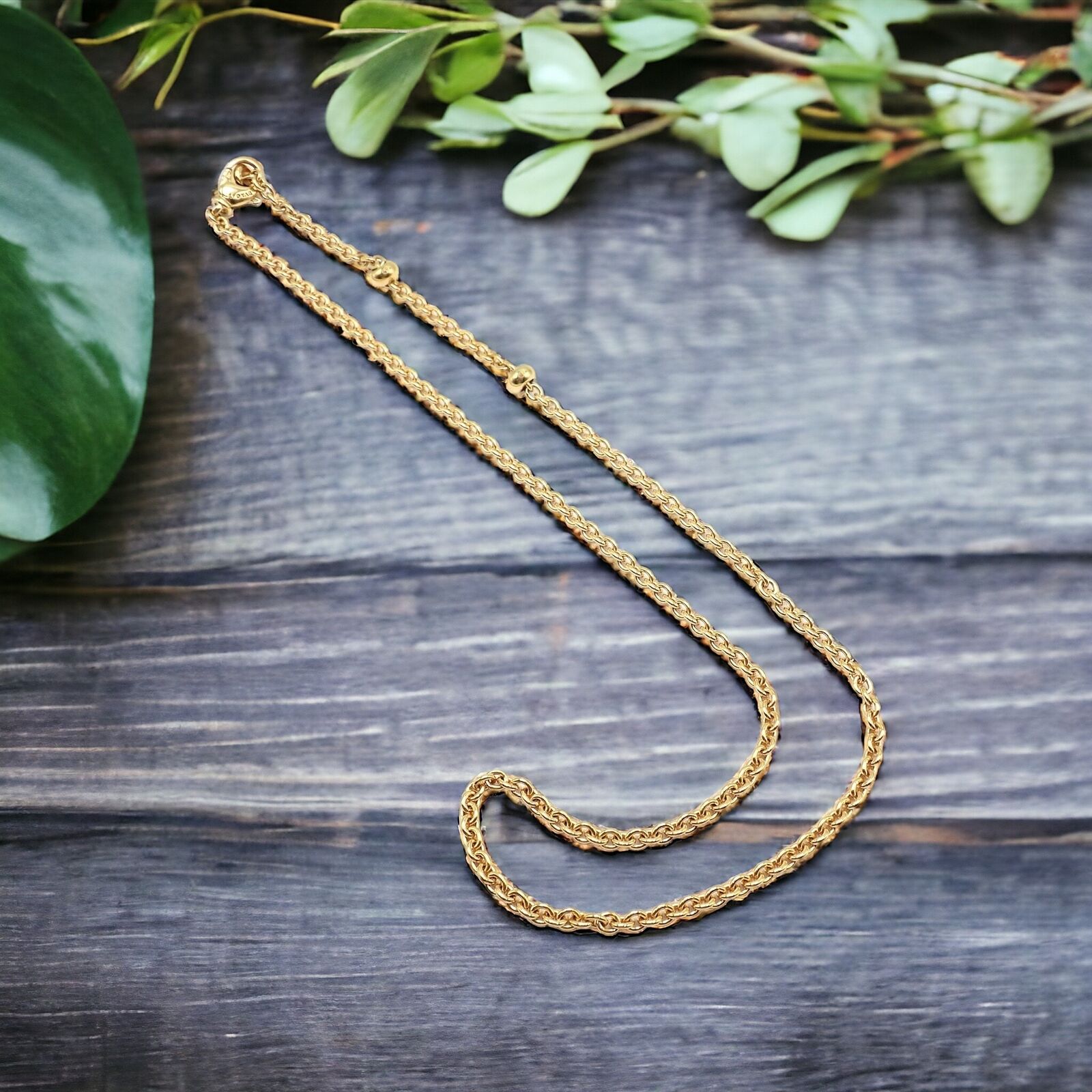 Authentic Bvlgari 18k Yellow Gold 19.5 Link Chain Necklace for Women - Luxury Italian Jewelry Gift for Anniversary, Birthday & Special Occasions