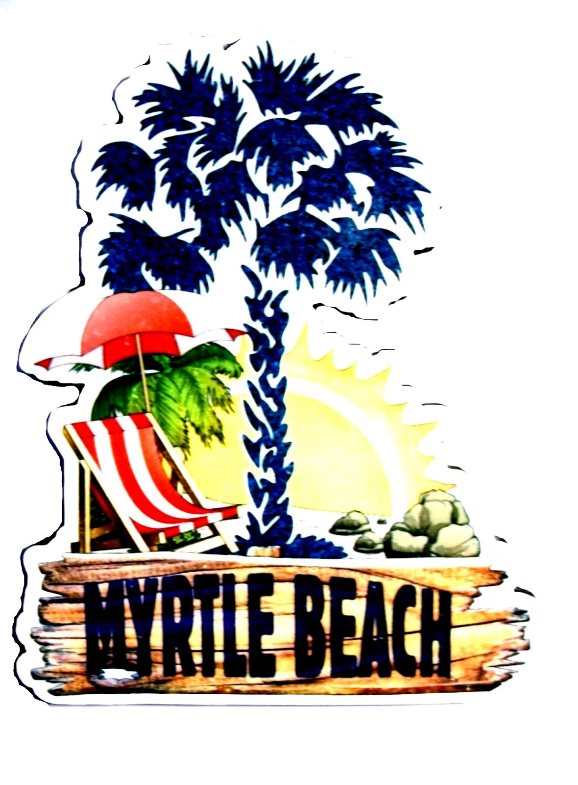 Myrtle Beach South Carolina Souvenir - Palm Tree Fridge Magnet for Vacation Memories | Perfect for Refrigerators, Lockers & Office Decor
