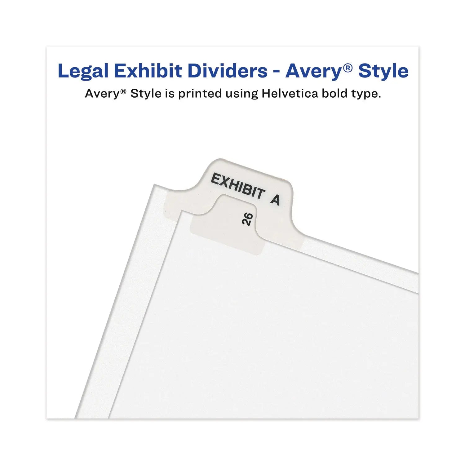 Avery Style Preprinted Legal Side Tab Dividers - 26 Tabs, Exhibit C, 11 x 8.5 Inches, White, 25/Pack (1373) - Perfect for Legal Documents, Court Filings, and Office Organization