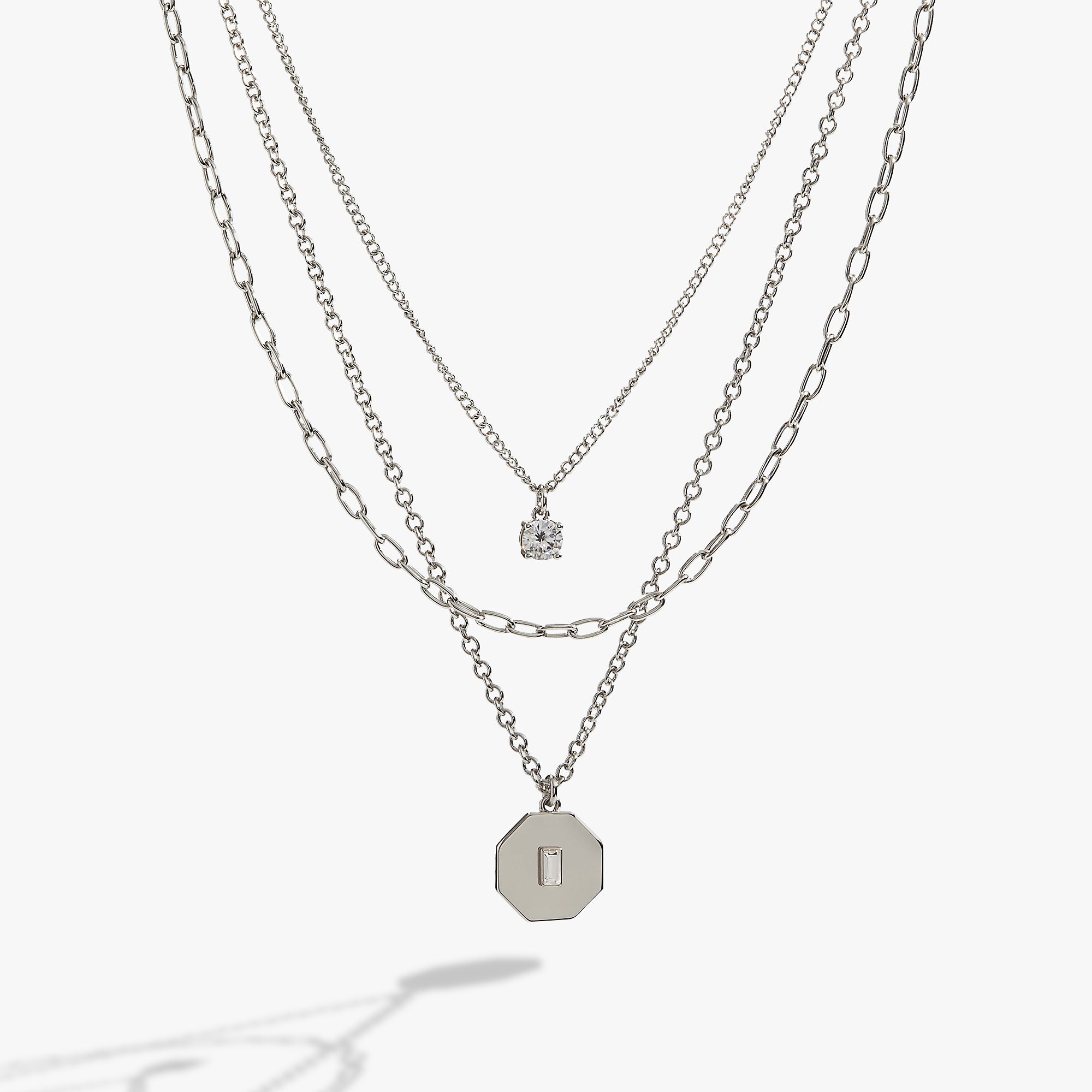 Elegant Crystal & Chain Layered Necklace for Women - Dainty Layering Jewelry for Everyday Wear, Date Night & Special Occasions