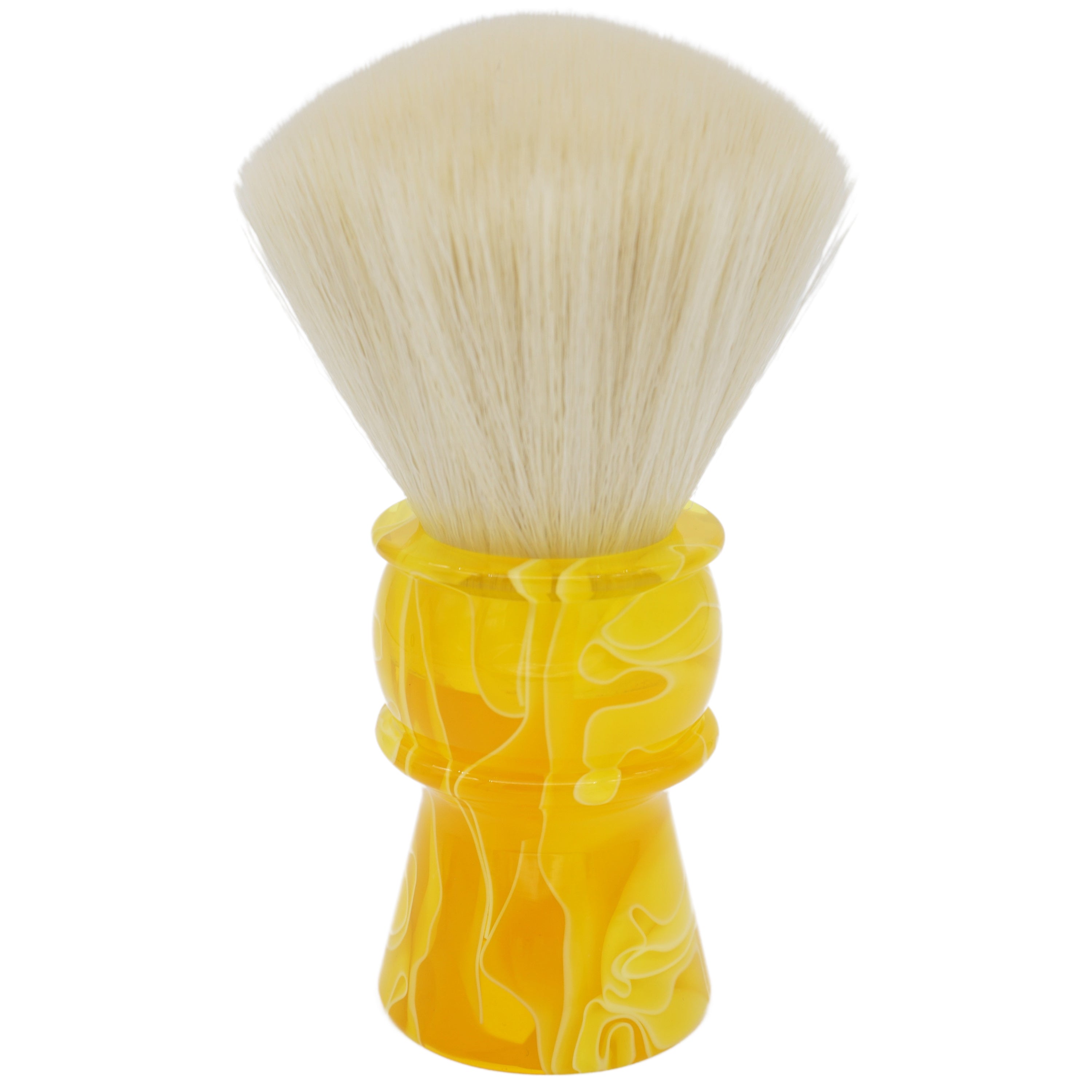 AP Shave Co. 30mm Cashmere Fan Synthetic Shaving Brush - Premium Soft Bristles for Men's Wet Shaving | Perfect for Sensitive Skin & Luxury Grooming Routine (Yellow)