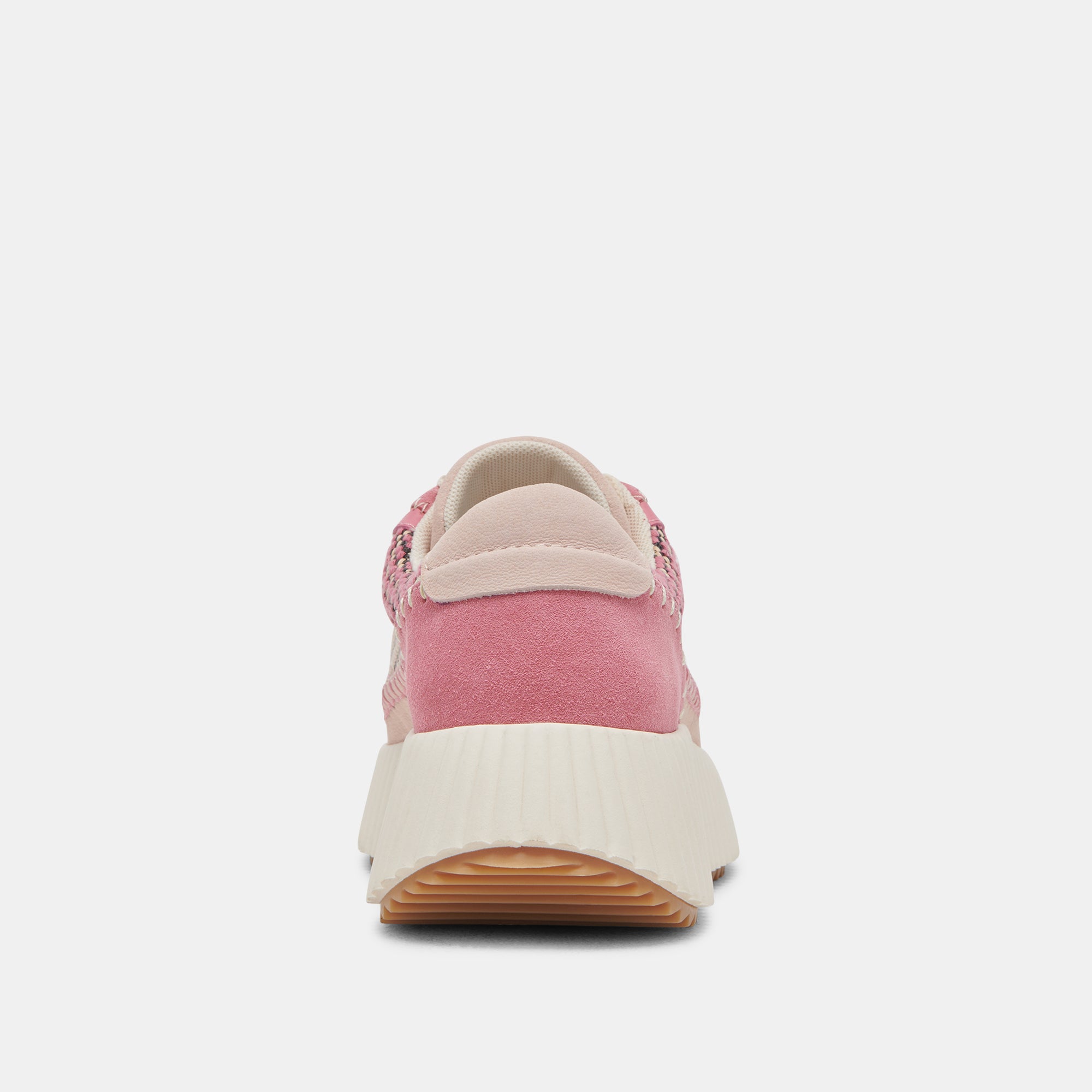 DOLEN Women's Sneakers - Pink Multi Woven Fabric Casual Shoes for Walking, Running & Gym Workouts | Comfortable Athletic Shoes for Women | Perfect for Daily Wear, Jogging & Fitness Training
