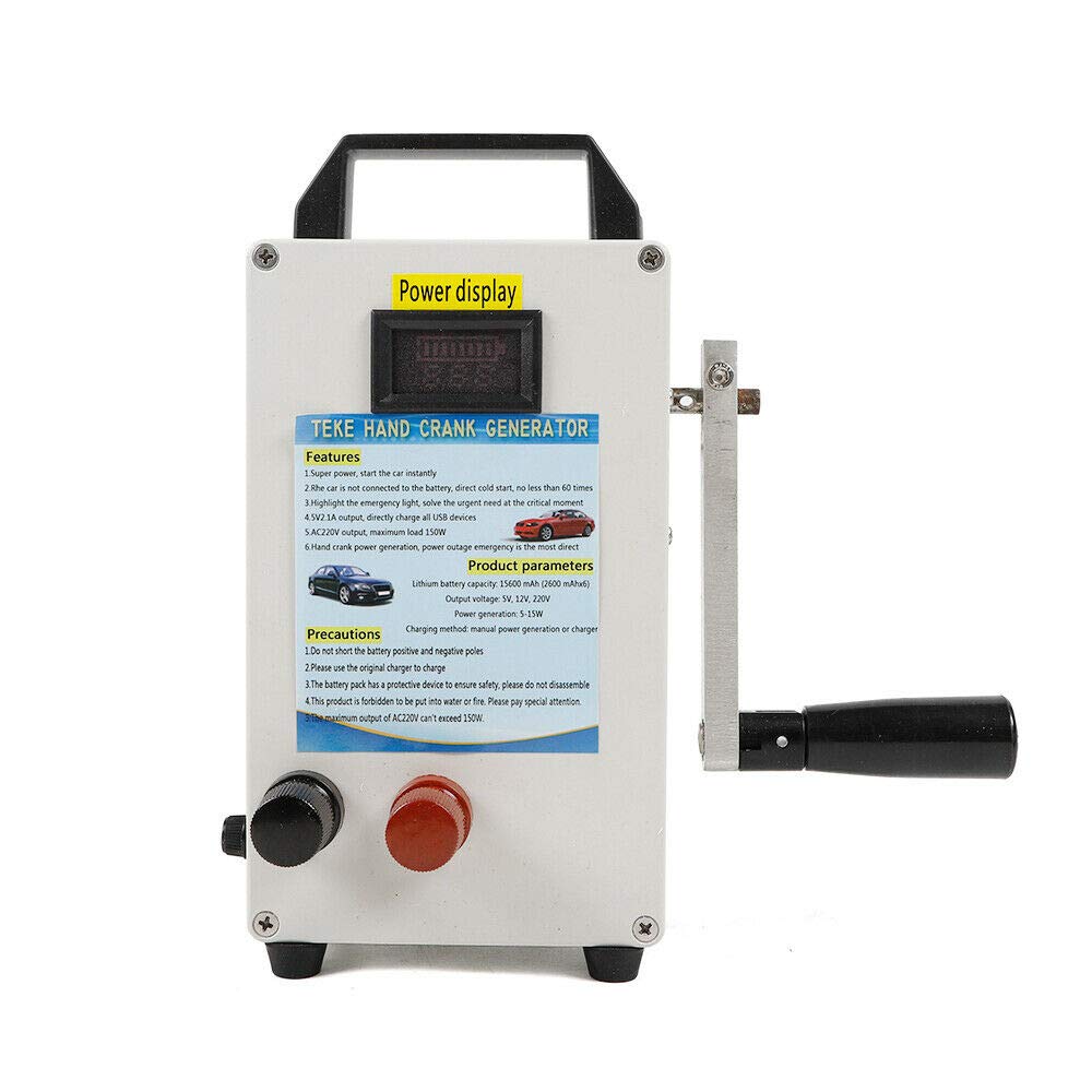 150W Hand Crank Emergency Power Generator with USB Charger - Portable Outdoor Camping Gear for Phone Charging, Survival Kits & Emergency Power Supply (Perfect for Camping, Hiking, Blackouts & Natural Disasters)