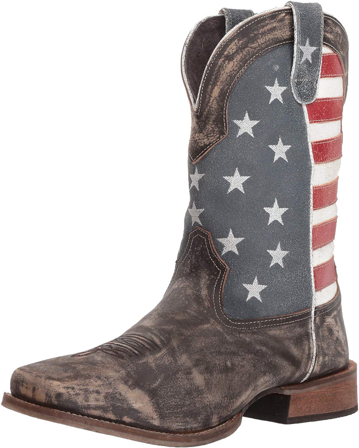 Roper Men's America Western Boots - Genuine Leather Cowboy Boots for Men, Comfortable & Durable Riding Boots - Perfect for Country Music Festivals, Rodeos & Western Style Outfits
