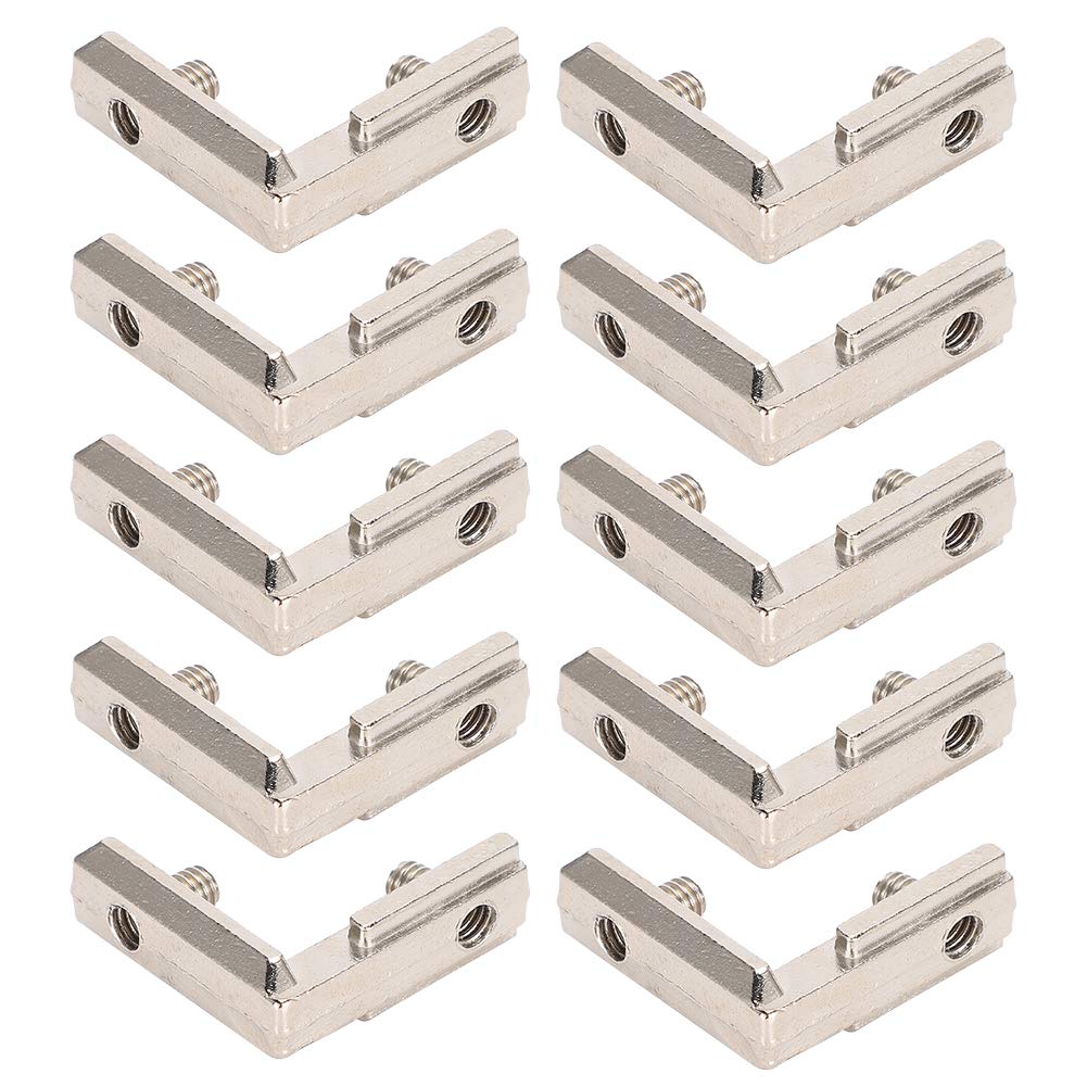 Hilitand 10Pcs Zinc L-Type M5 Inside Corner Connector Bracket for 3D Printer - Heavy Duty 3D Printing Accessories, CNC Machine & DIY Furniture Assembly (Perfect for 3D Printer Enclosures, Workbenches & Shelving)