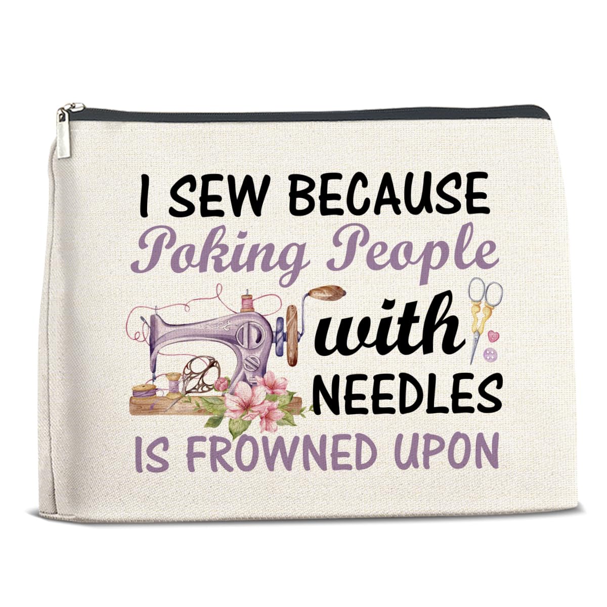 Premium Quilting & Sewing Gifts Makeup Bag for Women - Zippered Cosmetic Pouch for Travel, Purse & Toiletry - Perfect Birthday, Christmas Gift for Mom, Grandma & Sewing Lovers - Ideal for Quilters, Hostess Gifts & Everyday Use