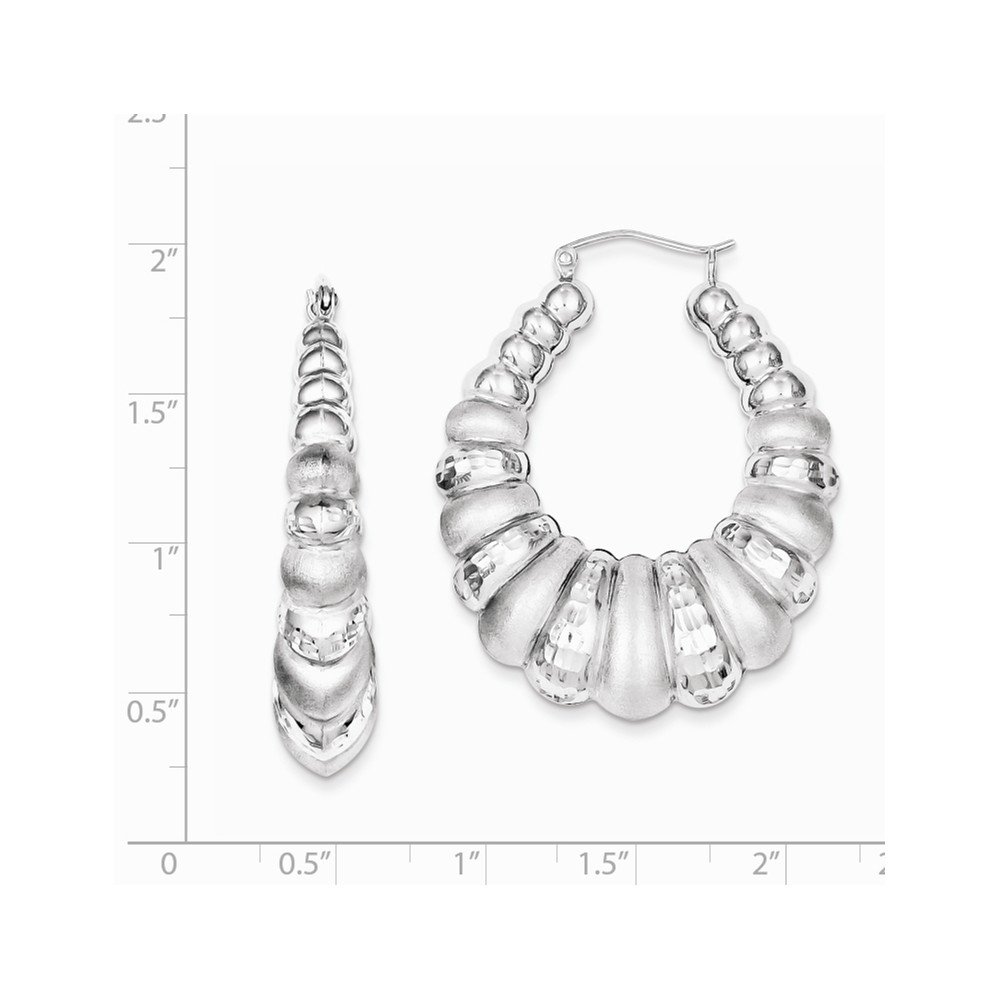 Sterling Silver Rhodium-Plated Shrimp Hoop Earrings for Women - Elegant Dangle Earrings for Party, Wedding & Everyday Wear