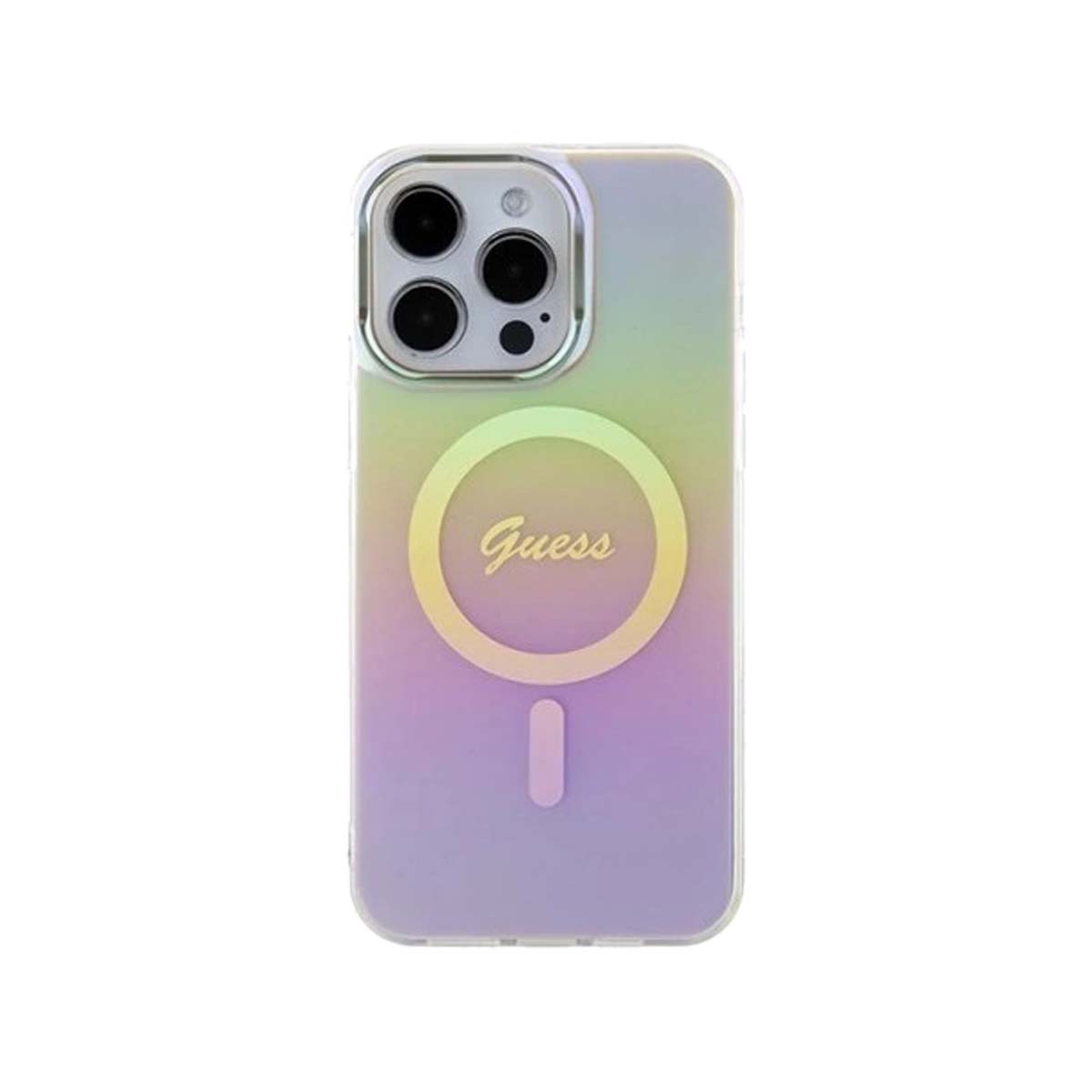 Guess Script MagSafe Compatible Phone Case for iPhone 15 Pro Max - Slim Protective Cover with Secure Magnetic Attachment for Wireless Charging (Perfect for Work, Travel & Everyday Use)