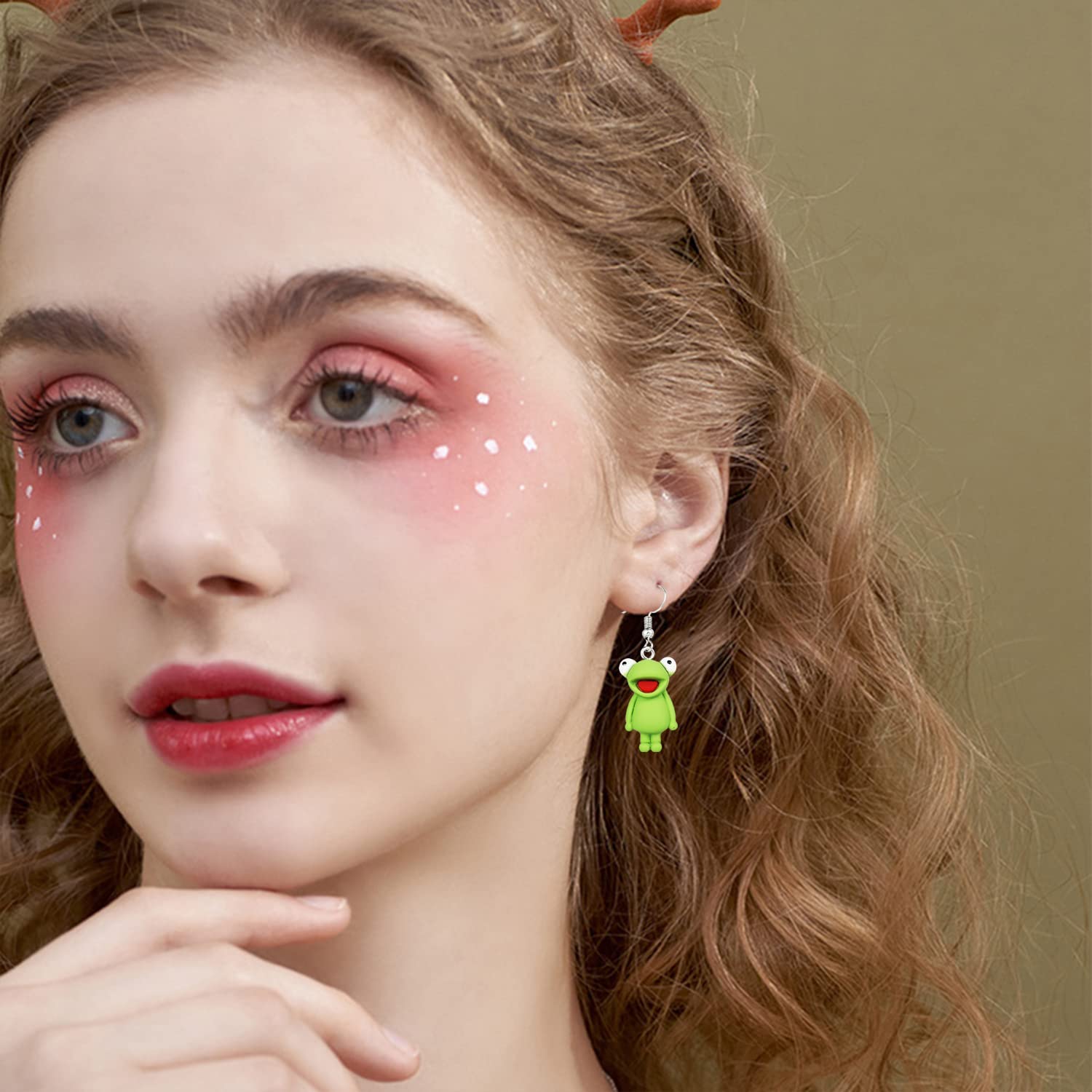 Creative Funny Acrylic Frog Drop Dangle Earrings - Cute Sweet Cartoon Resin Animal Jewelry for Women & Girls - Unique Fashion Accessories Gift for Birthday, Party & Daily Wear
