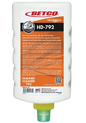 Betco Triton Citrus Scented Liquid Hand Soap Refill 2L (67.6 oz) - Bulk Commercial Hand Wash for Restaurants, Schools & Offices