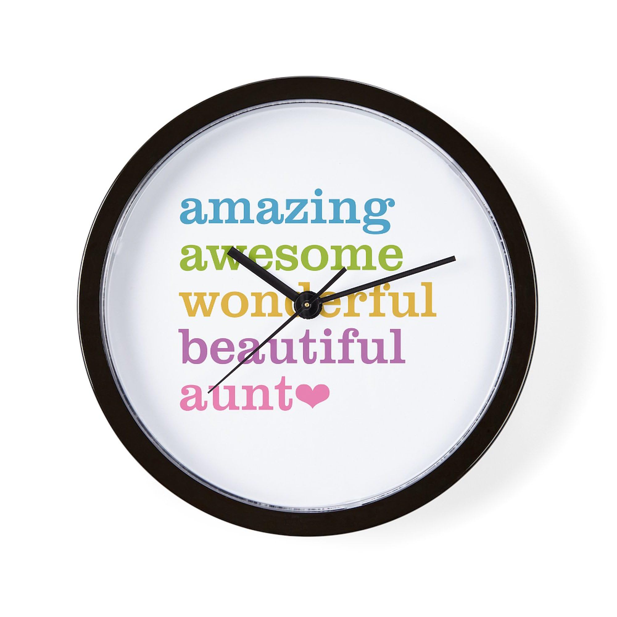 Amazing Aunt 10 Inch Wall Clock - Unique Gift for Living Room, Kitchen or Office Decor | Perfect for Home, Workplace & Special Occasions