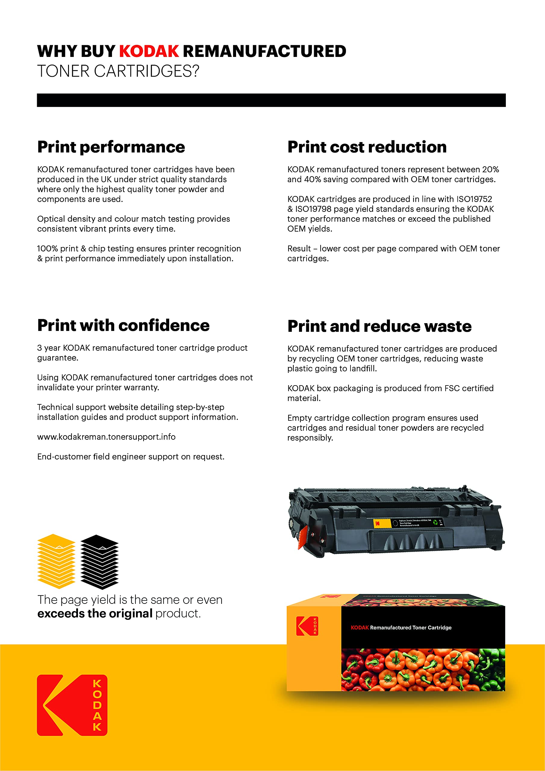 Kodak Compatible Black Toner for HP LJP2055 - CE505X/05X/3480B002/3480B001/719H Replacement - High Yield 6500 Pages - Perfect for Office Printing & Document Production