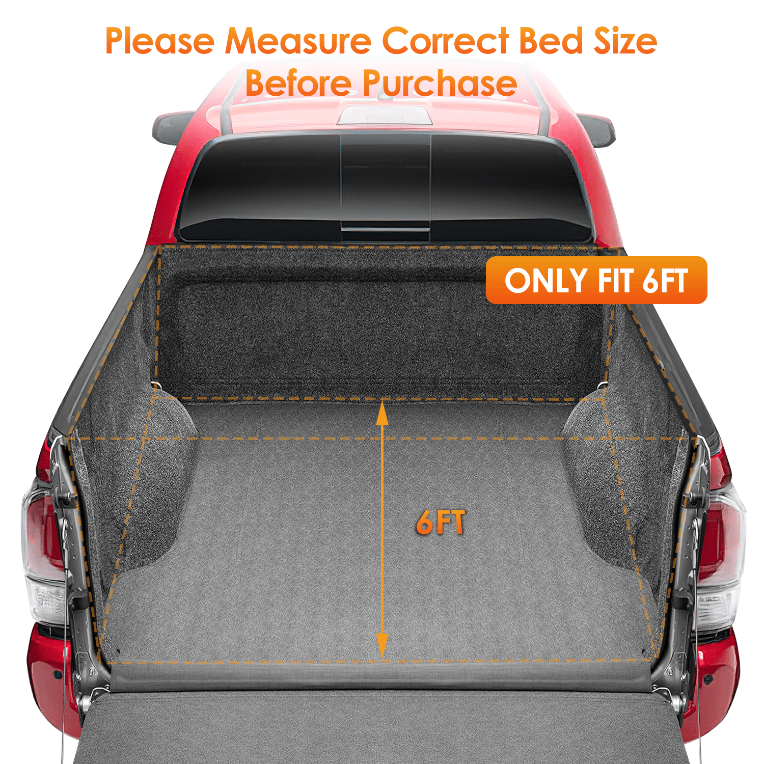 6ft Soft Roll Up Truck Bed Cover for Toyota Tacoma 2005-2015 | Waterproof Tonneau Cover | Easy Installation & Durable Protection | Perfect for Hauling, Camping & Outdoor Adventures