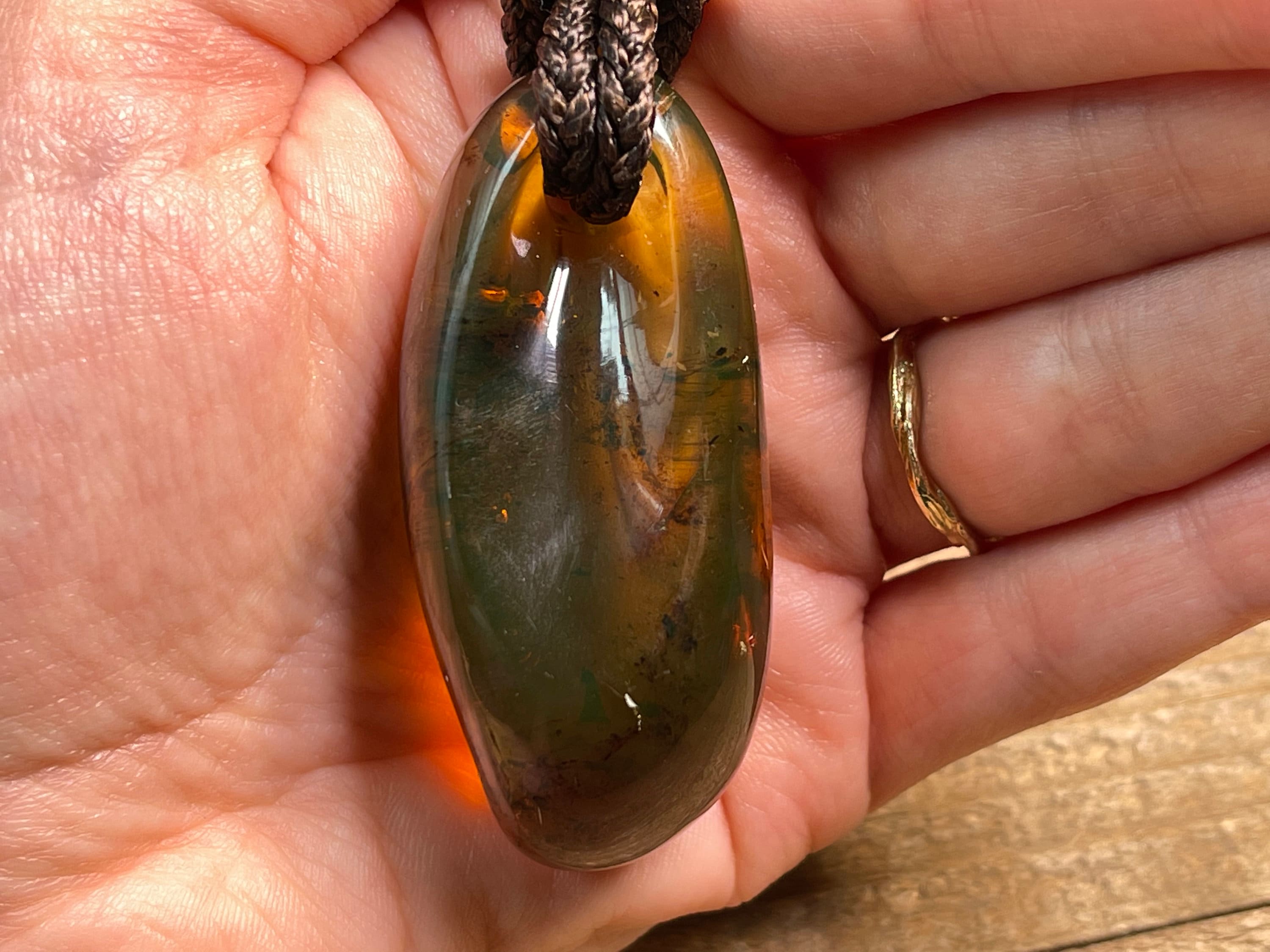 AMBER Crystal Necklace - Handmade Healing Stone Pendant Jewelry for Women | Natural Baltic Amber Gemstone Gift for Meditation, Energy Balancing & Spiritual Wellness