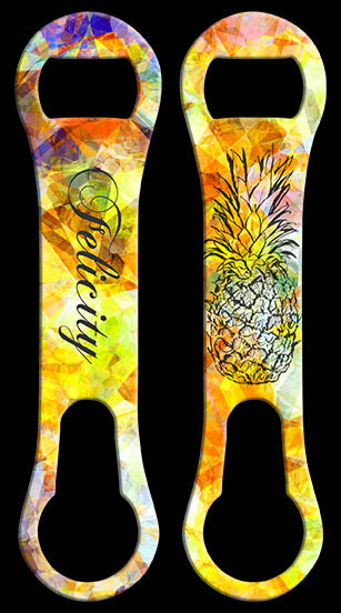 Personalized V Rod® Bottle Opener with Tribal Pineapple Design - Unique Gift for Beer Lovers, BBQ Parties & Outdoor Adventures
