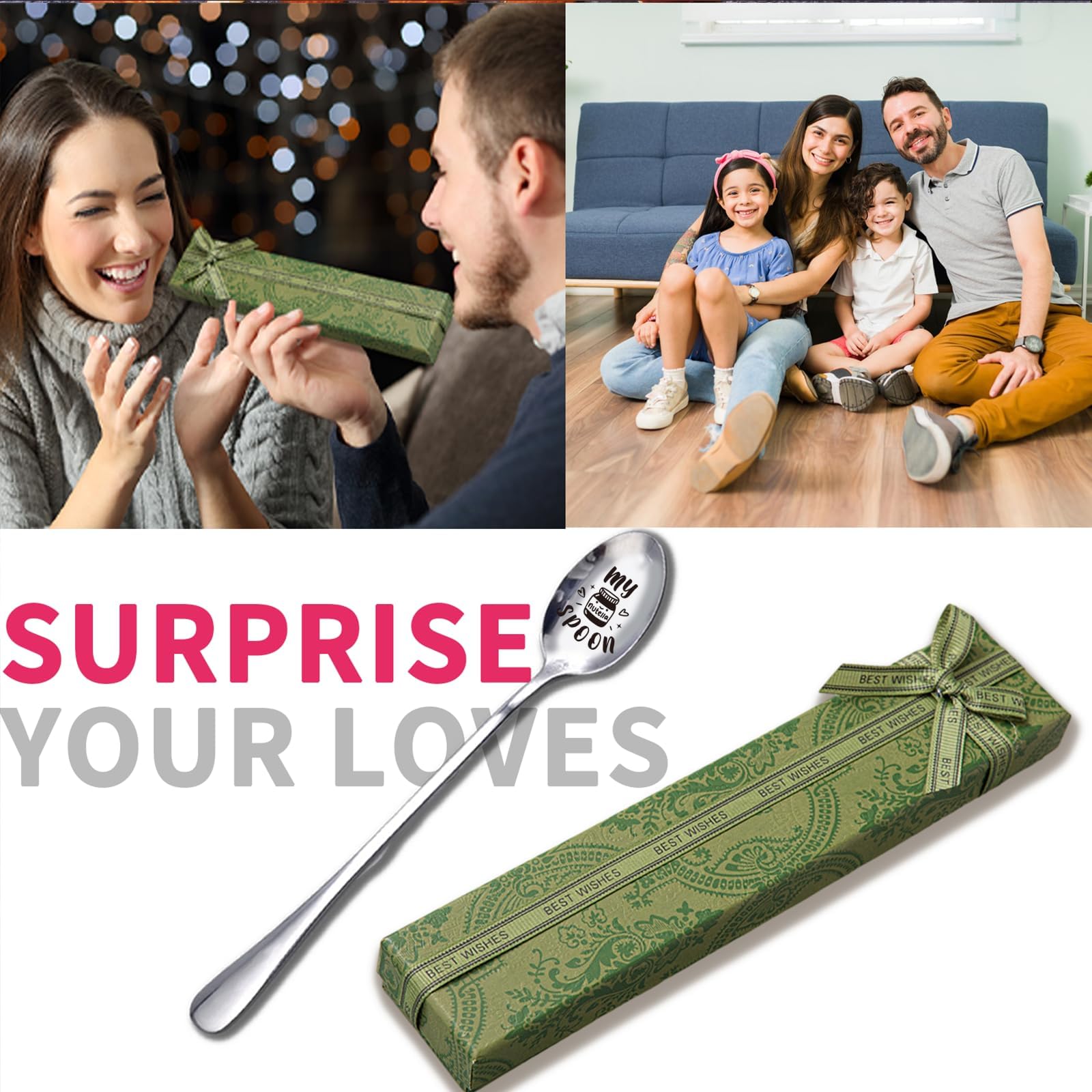 Stainless Steel Nutella Spoon - Perfect for Desserts, Cakes & Spreads - Unique Gift for Women, Men & Nutella Lovers - Birthday, Christmas, Thanksgiving, Graduation & Housewarming Present - Ideal for Kitchens, Picnics & Sweet Treat Moments