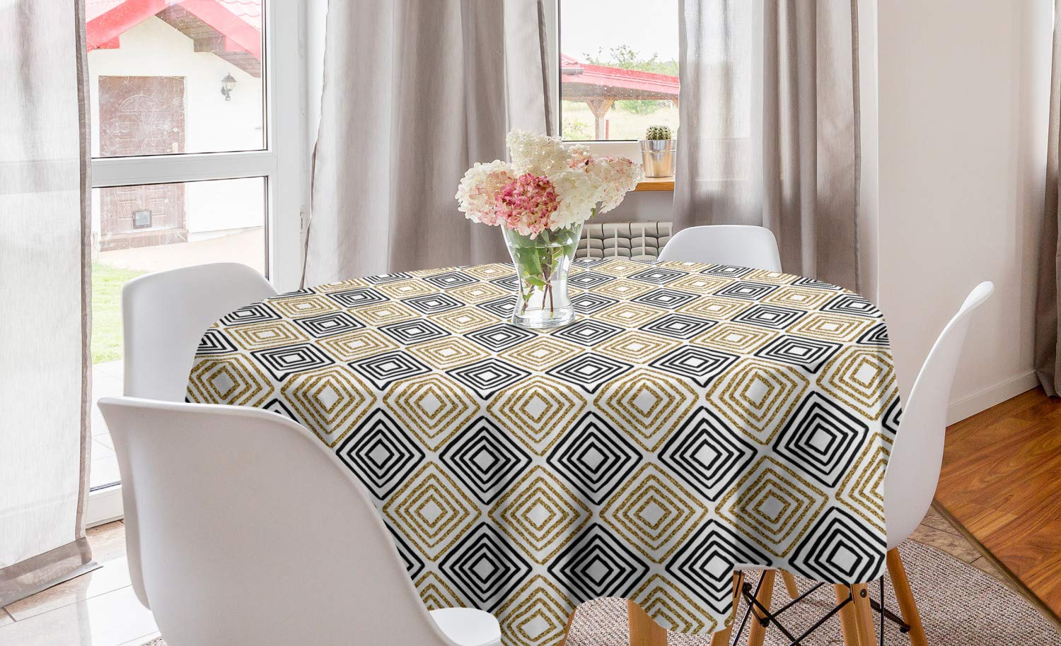 Ambesonne Modern Round Tablecloth 60