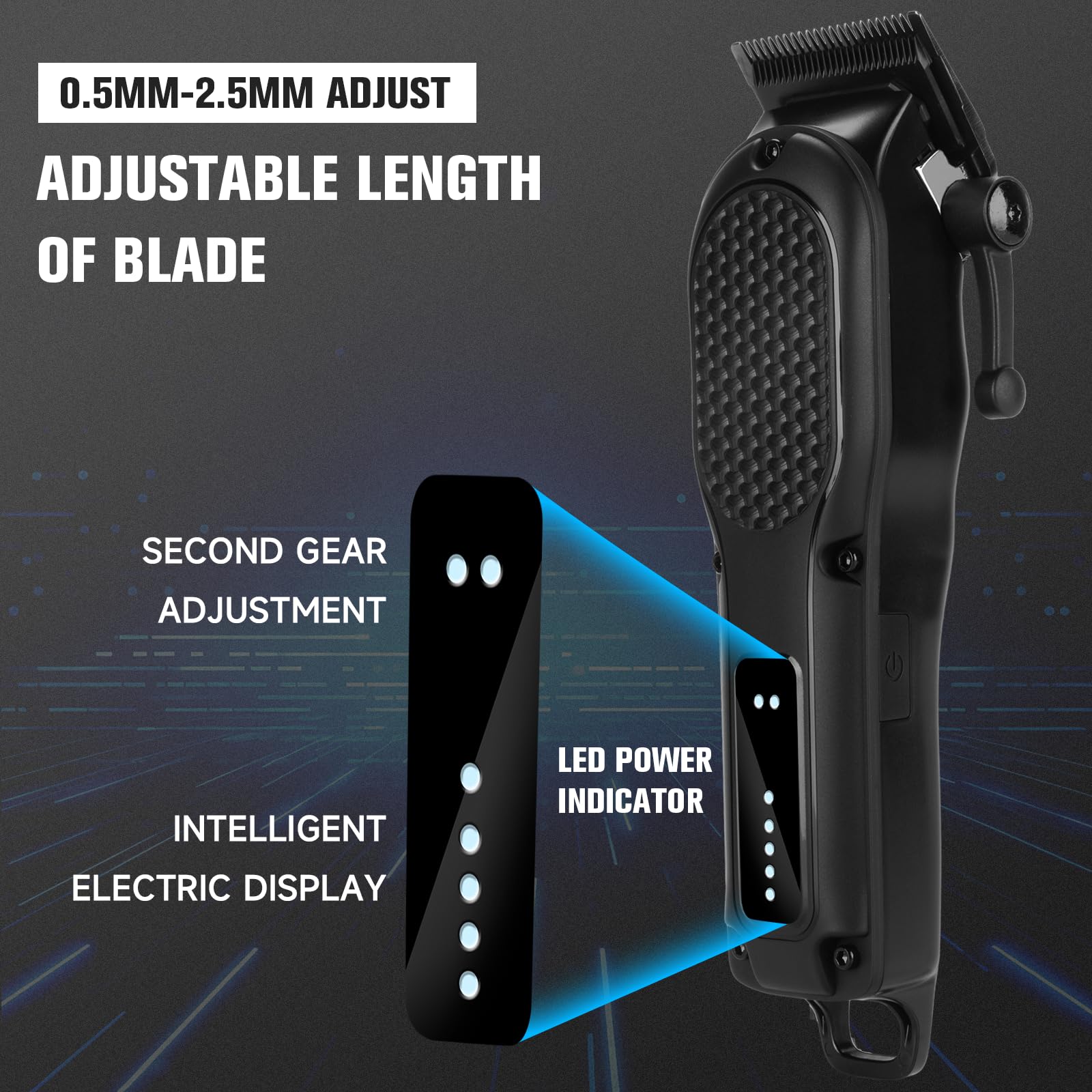 Professional Hair Clippers for Men - Cordless Rechargeable Hair Trimmer with Powerful Motor, Waterproof Design for Beard & Body Grooming | Perfect for Home Haircuts, Beard Trimming & Personal Grooming