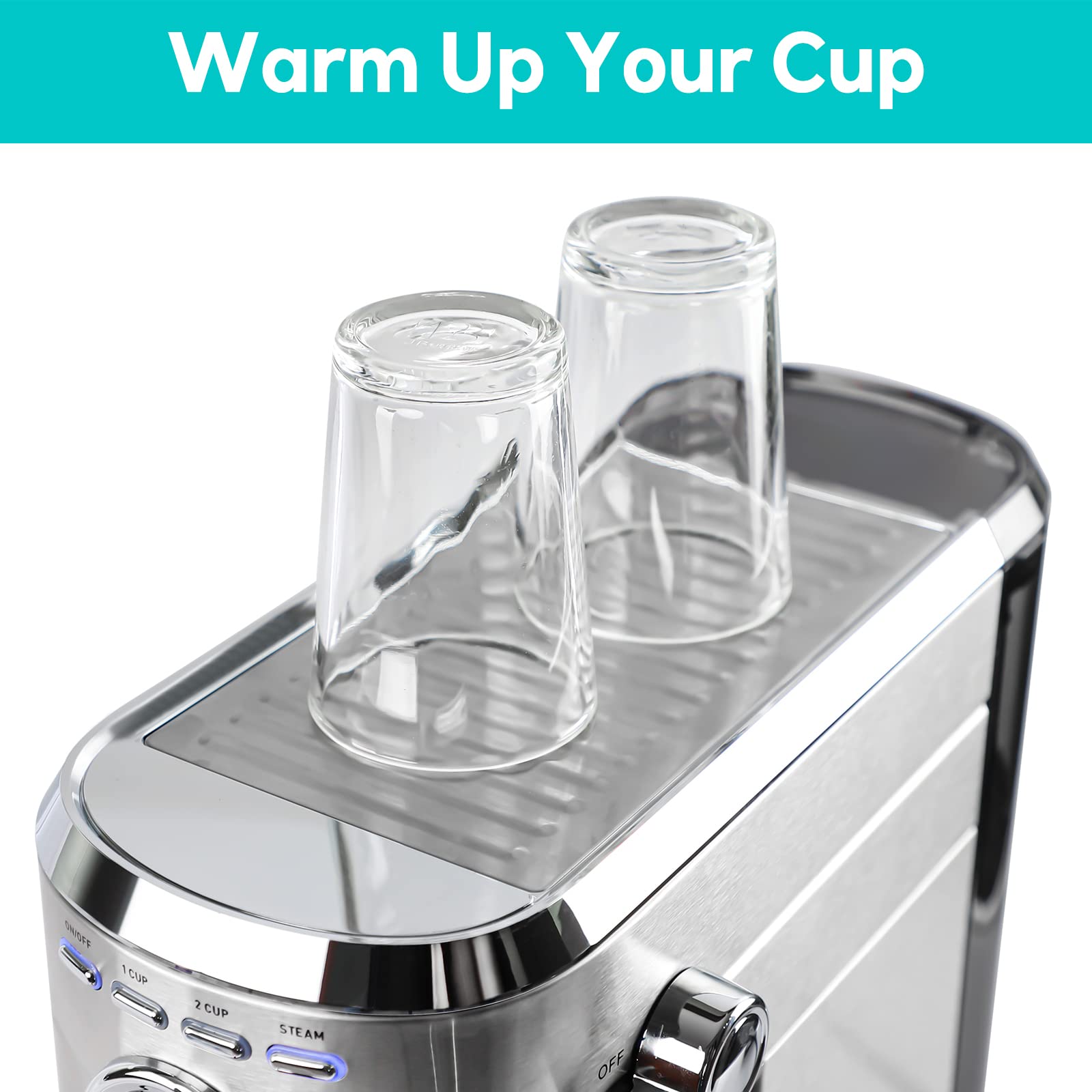 CASABREWS CM5418 20 Bar Espresso Machine - Compact Stainless Steel Coffee Maker with Steam Milk Frother & 34oz Removable Water Tank - Perfect for Cappuccino, Latte, Home & Office Use