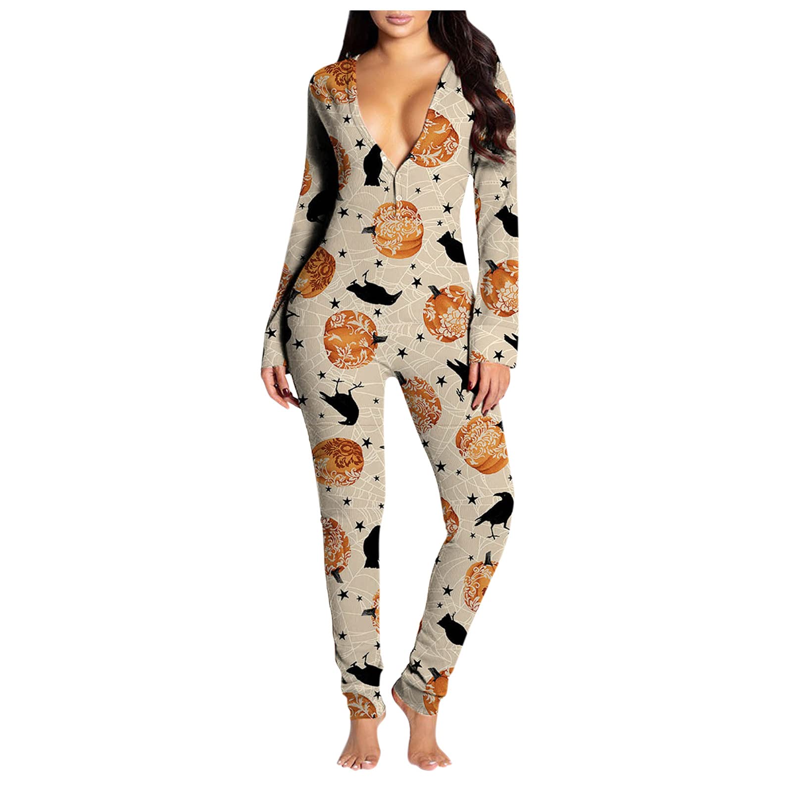 Women's Lace Bikini Panties with Button-Down Flap - Halloween Print Underwear for Adults - Comfortable Polyester Briefs (Yellow, XL) - Perfect for Halloween Costumes, Lingerie Sets & Home Lounging