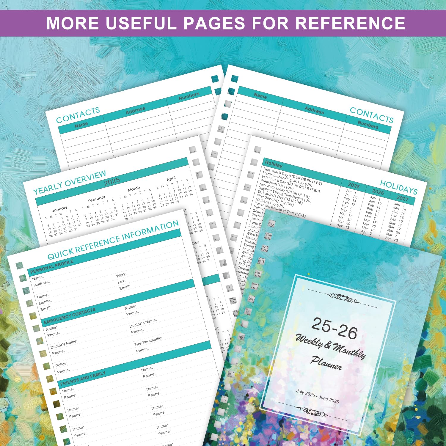 2025-2026 Academic Planner | July 2025 to June 2026 | Weekly & Monthly Organizer with Tabs | 6.3
