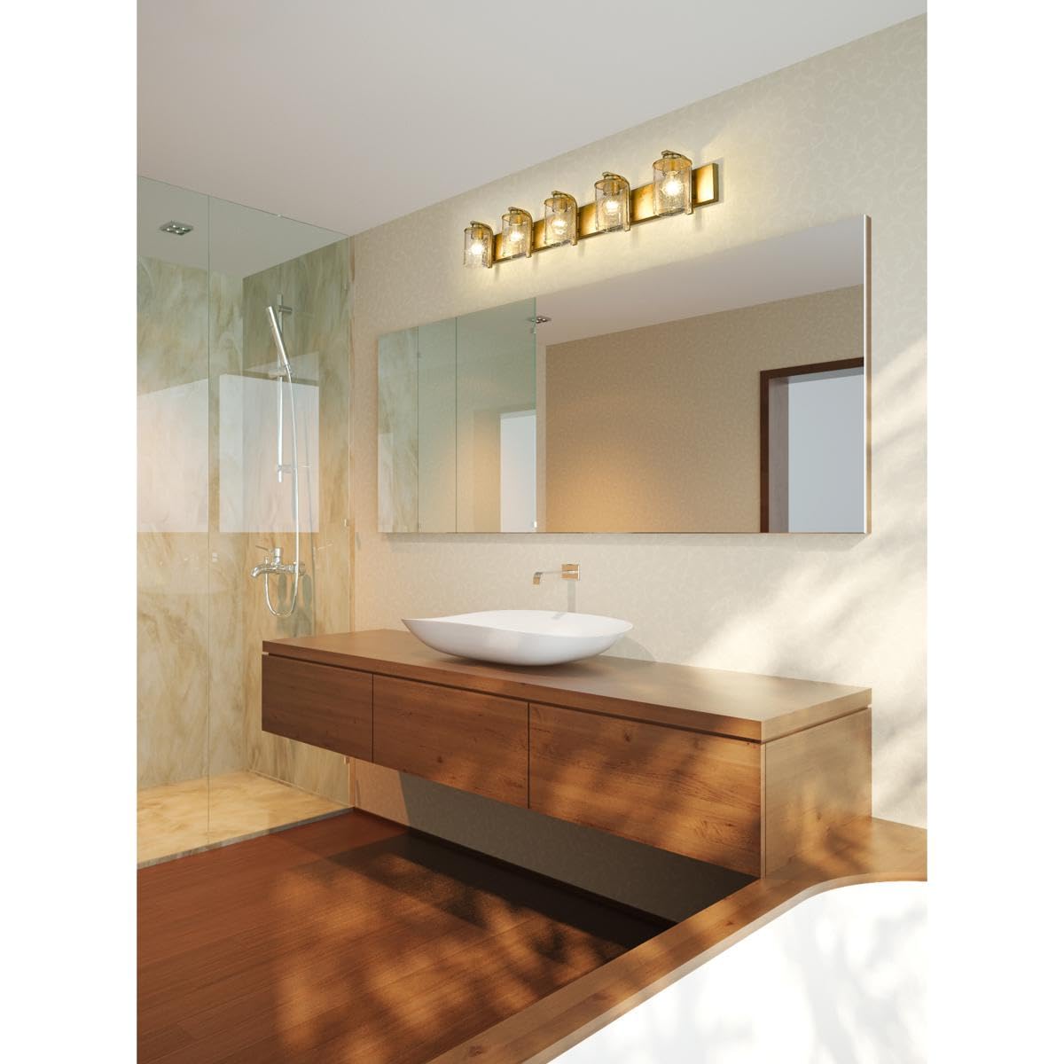 Z-Lite 5-Light Bathroom Vanity Light Fixture 492-5V-OBR - Modern Oil Rubbed Bronze Finish for Bathroom, Powder Room & Dressing Area Lighting