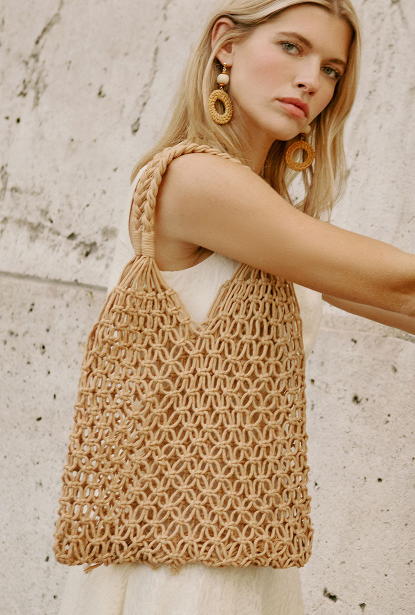 Handmade Crocheted Mesh Tote Bag for Women - Lightweight Beach Bag, Shopping Bag & Summer Accessory - Perfect for Beach, Pool, Picnic & Grocery Shopping