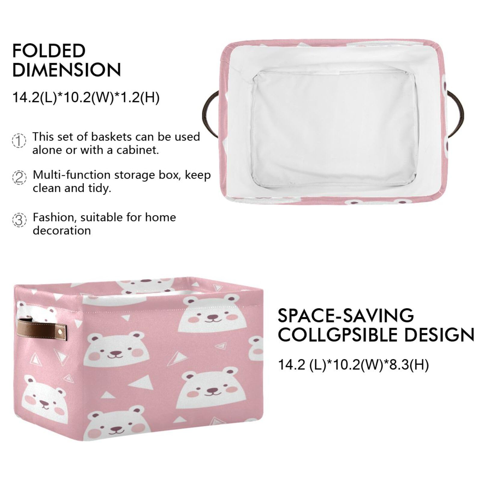 Large Fabric Storage Bins with Handles - Collapsible Organizer for Closet, Shelves & Home | Perfect for Clothes, Toys & Bedroom Storage