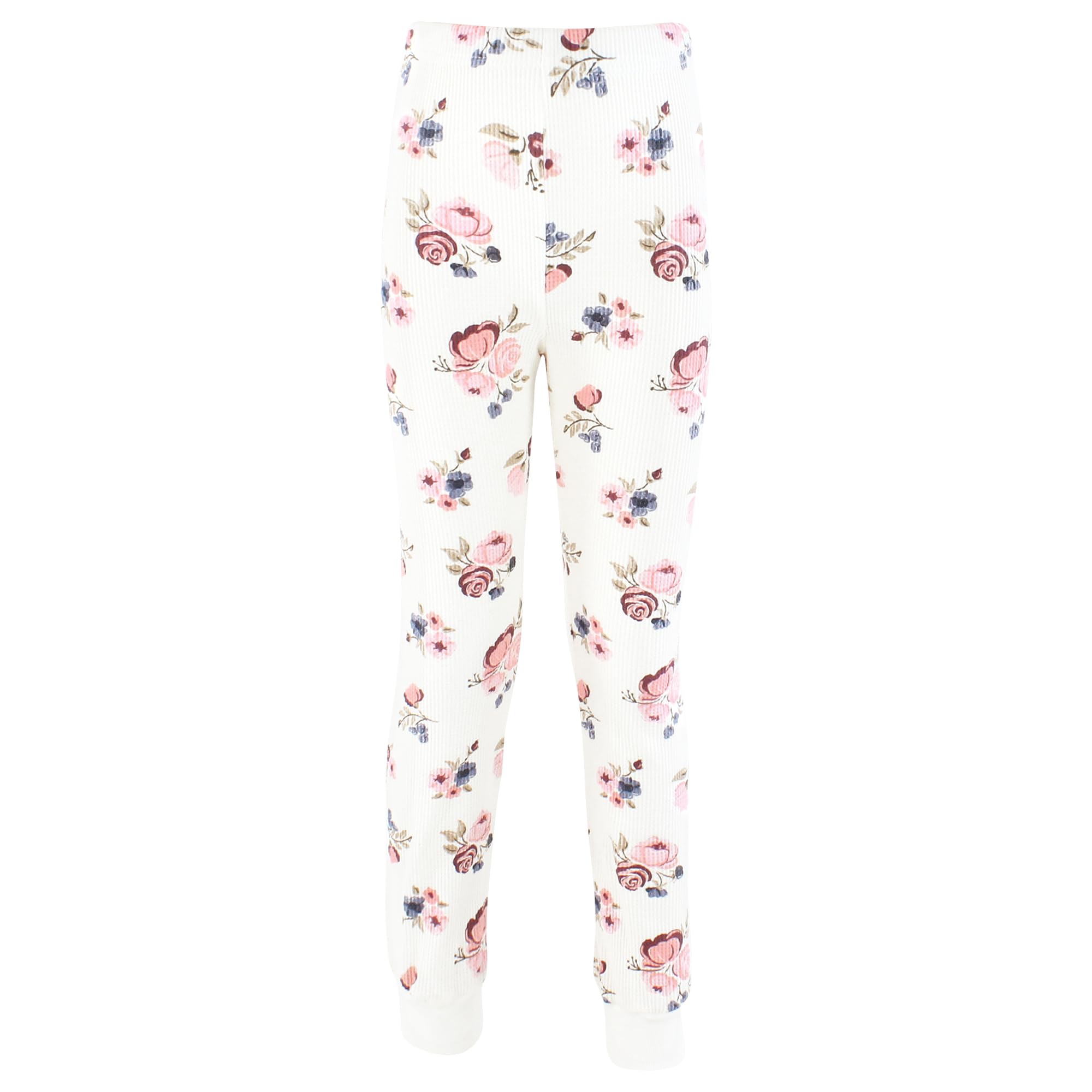 Hudson Baby Unisex Thermal Long Underwear 2-Piece Set - Dusty Rose Floral Print - Size 5T - Warm Winter Base Layer for Toddlers - Perfect for Cold Weather, Outdoor Activities & Layering