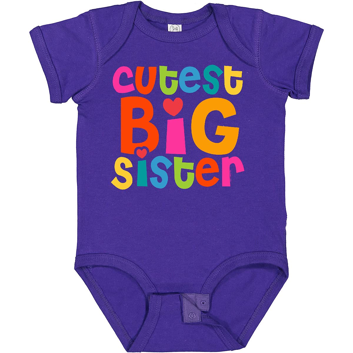 Inktastic Cutest Big Sister Baby Bodysuit - Soft Cotton Onesie for Newborn & Infant - Perfect Sibling Gift for Big Sister Announcement & Family Photos