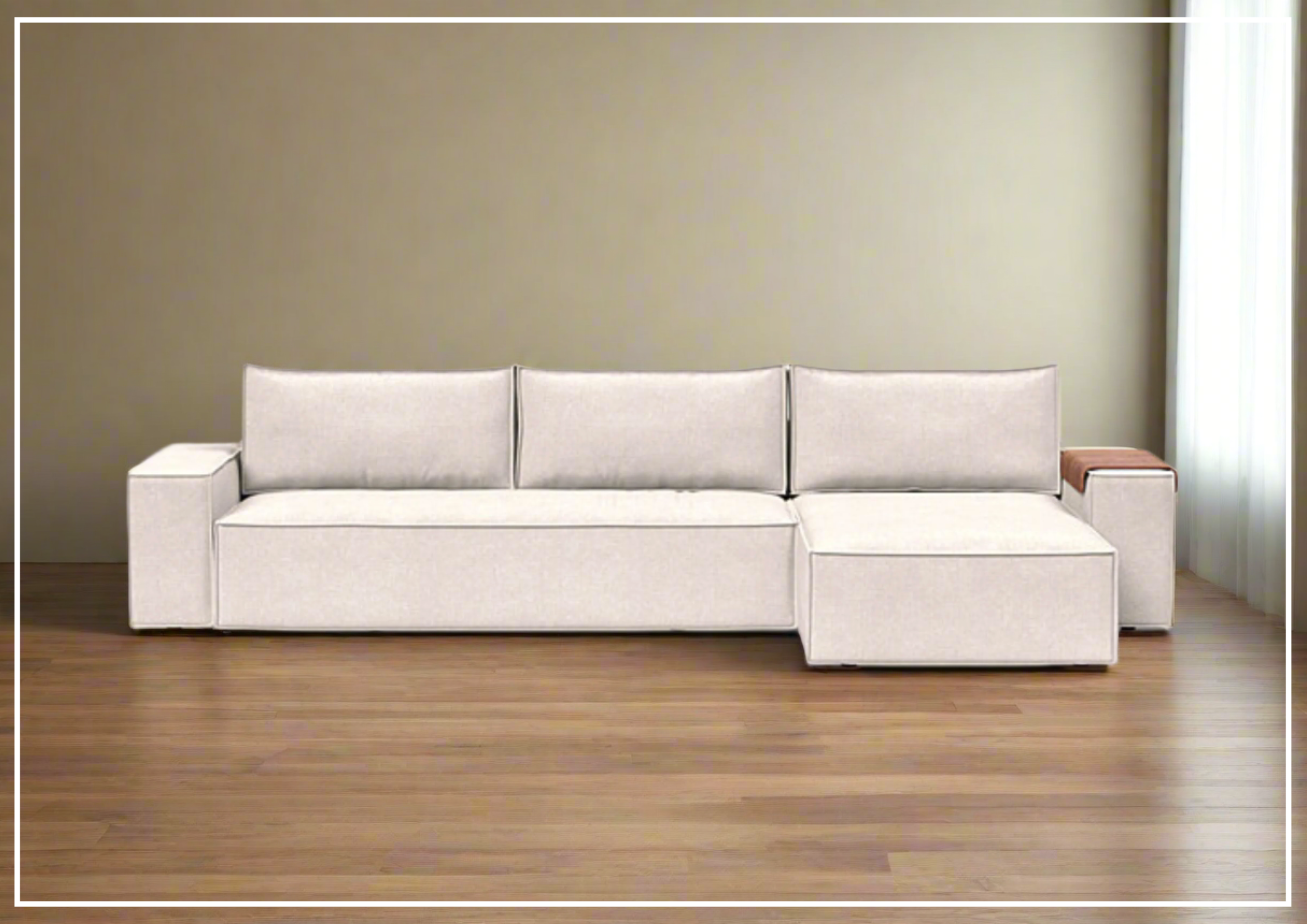 Innovation Living Newilla Fabric L-Shaped Sectional Sleeper Sofa - Convertible Sofa Bed for Small Spaces, Modern Living Room Furniture with Storage, Perfect for Apartments, Guest Rooms & Home Offices