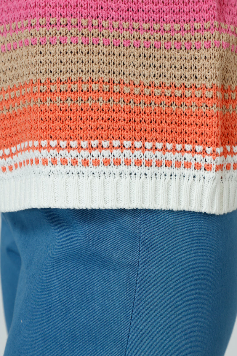 Ten Oh 8 Combo Stripe Crew Sweater for Men & Women - Soft Cotton Knit Pullover with Classic Stripes - Perfect for Casual Wear, Fall Outfits & Cozy Layering