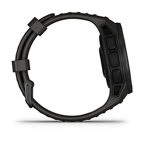 Garmin Instinct Solar - Rugged Outdoor Smartwatch with Solar Charging, Built-in Sports Apps & Health Monitoring - Graphite (Renewed) - Perfect for Hiking, Running, Camping & Adventure Activities