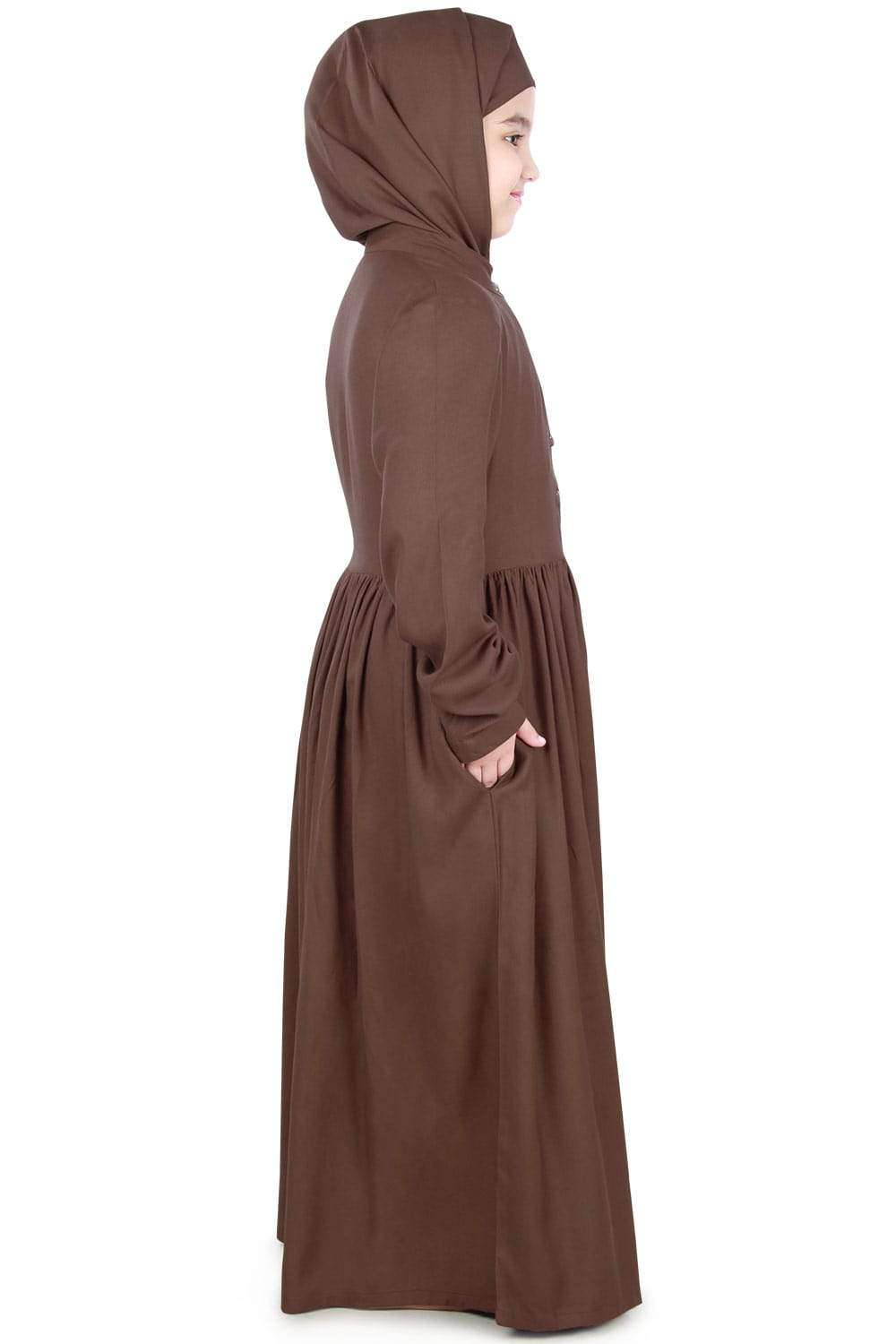 Rizqin Rayon Kids Abaya Dress - Islamic Prayer Outfit for Girls - Perfect for Eid, Mosque & Special Occasions