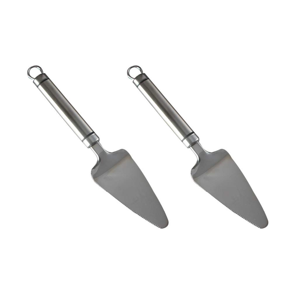Hemoton 2-Pack Stainless Steel Metal Spatula - Cake Scraper, Pizza Peel & Cheese Shovel for Baking, Cooking & Serving - Perfect for Home Kitchens & Professional Bakeries