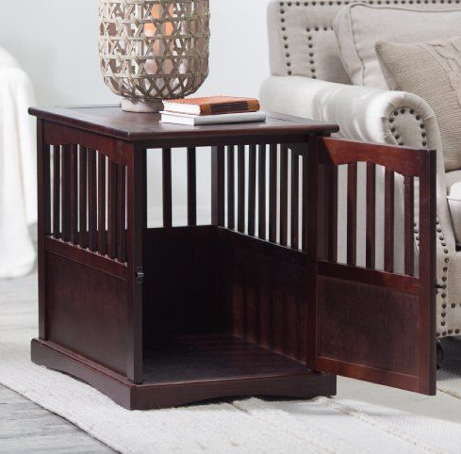 Premium Wooden Pet Crate End Table - Multi-Functional Dog Kennel & Indoor House Bed for Small Pets | Perfect for Living Rooms, Bedrooms & Home Decor