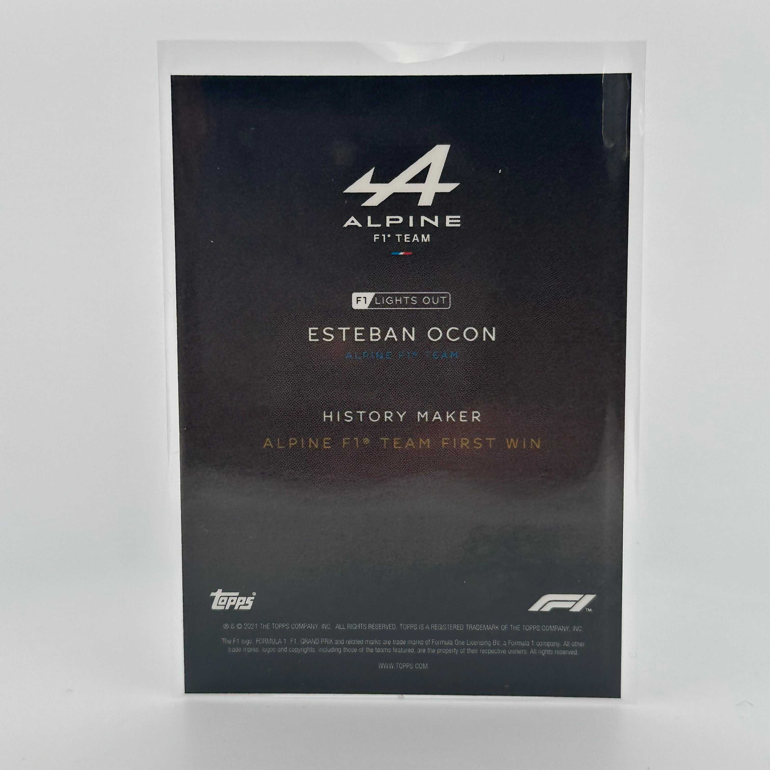 Esteban Ocon 42/50 History Maker Aqua Parallel F1 Racing Card - Limited Edition Collectible for Fans & Sports Memorabilia Enthusiasts - Perfect for Display, Trading, and Gifts