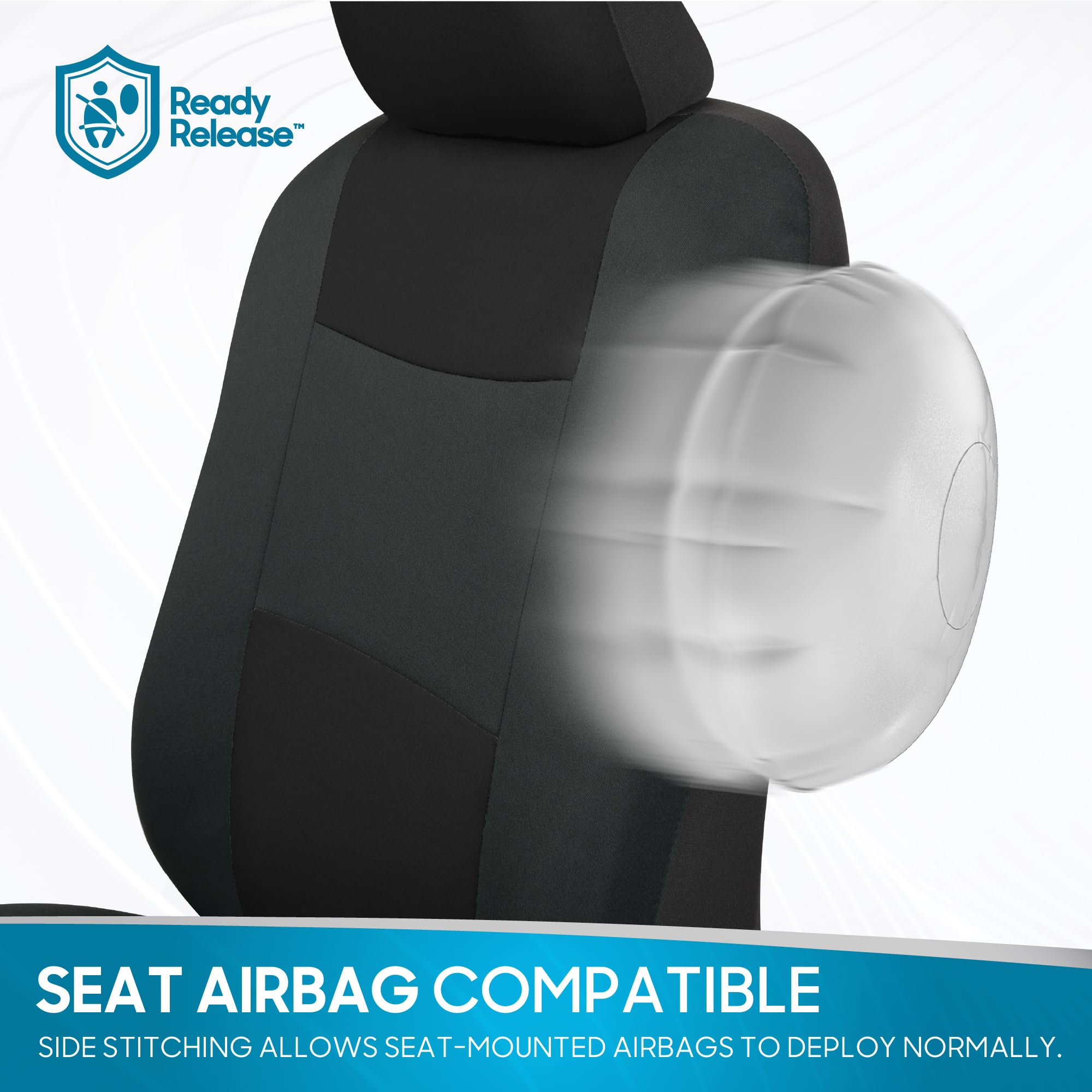 BDK PolyPro Full Set Car Seat Covers - Reverse Charcoal | Front & Rear Split Bench Seat Protectors for Cars, Trucks, Vans & SUVs | Easy Installation | Durable Auto Accessories | Perfect for Daily Commute, Road Trips & Family Travel