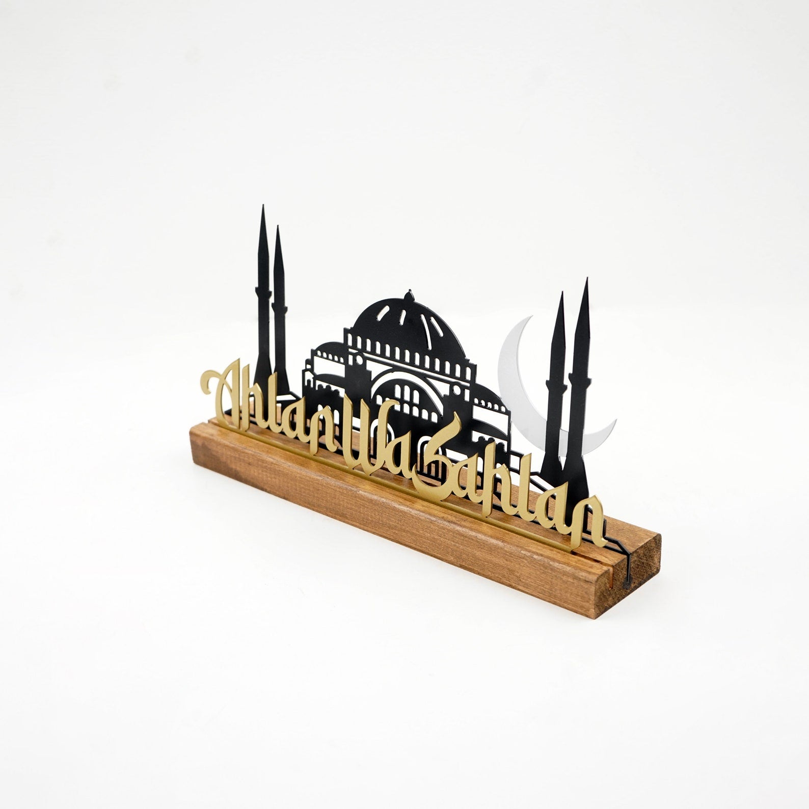 Hagia Sophia & Mosque Islamic Art Tabletop Decor - Handcrafted Islamic Home Decor for Living Room, Office & Gift Giving