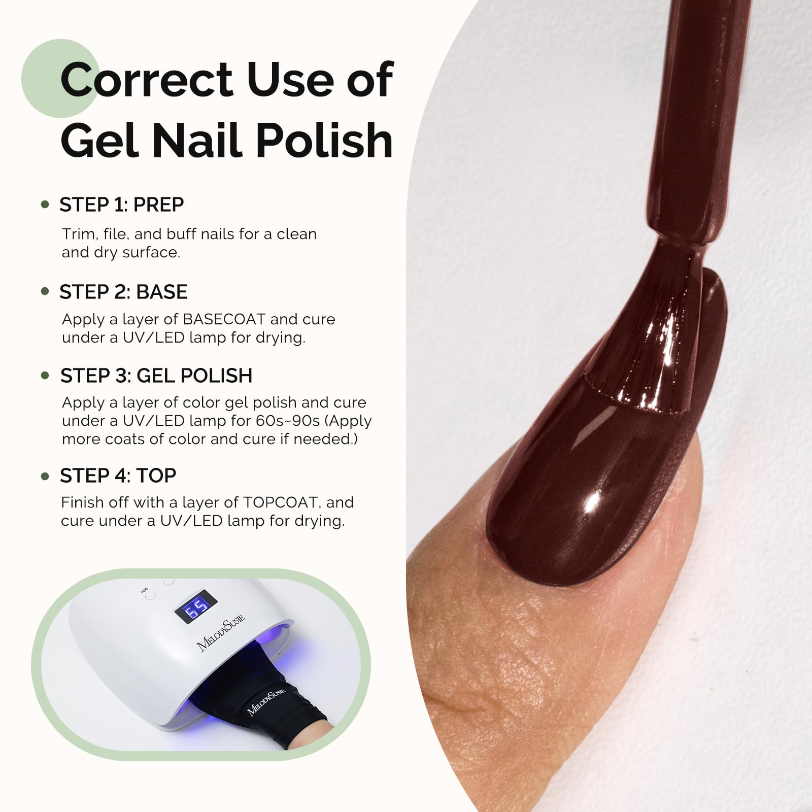 MelodySusie Hema Free Gel Nail Polish - 0.5 Fl Oz Thick Red Brown Nail Gel, Non-Toxic & Long Lasting Soak Off UV/LED Polish for Salon & DIY Manicure | Perfect for Home Nail Art, Wedding, Party & Everyday Wear