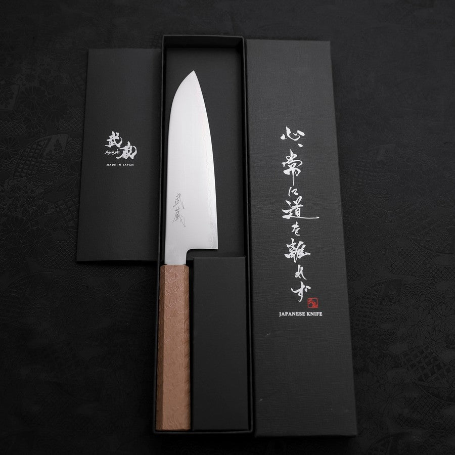 Premium Santoku Knife 170mm - Chromax Steel Blade with Polished White Urushi Handle - Perfect for Slicing, Dicing & Mincing - Ideal for Home Chefs & Professional Kitchens