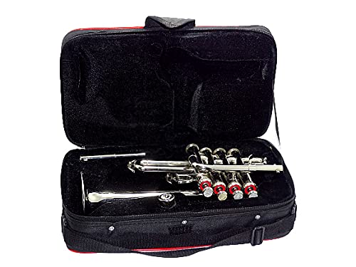 Professional Bb Piccolo Trumpet with Free Hard Case & Silver Mouthpiece - Perfect for Beginners, Students, and Professional Musicians - Ideal for Concerts, Band Performances, and Practice Sessions
