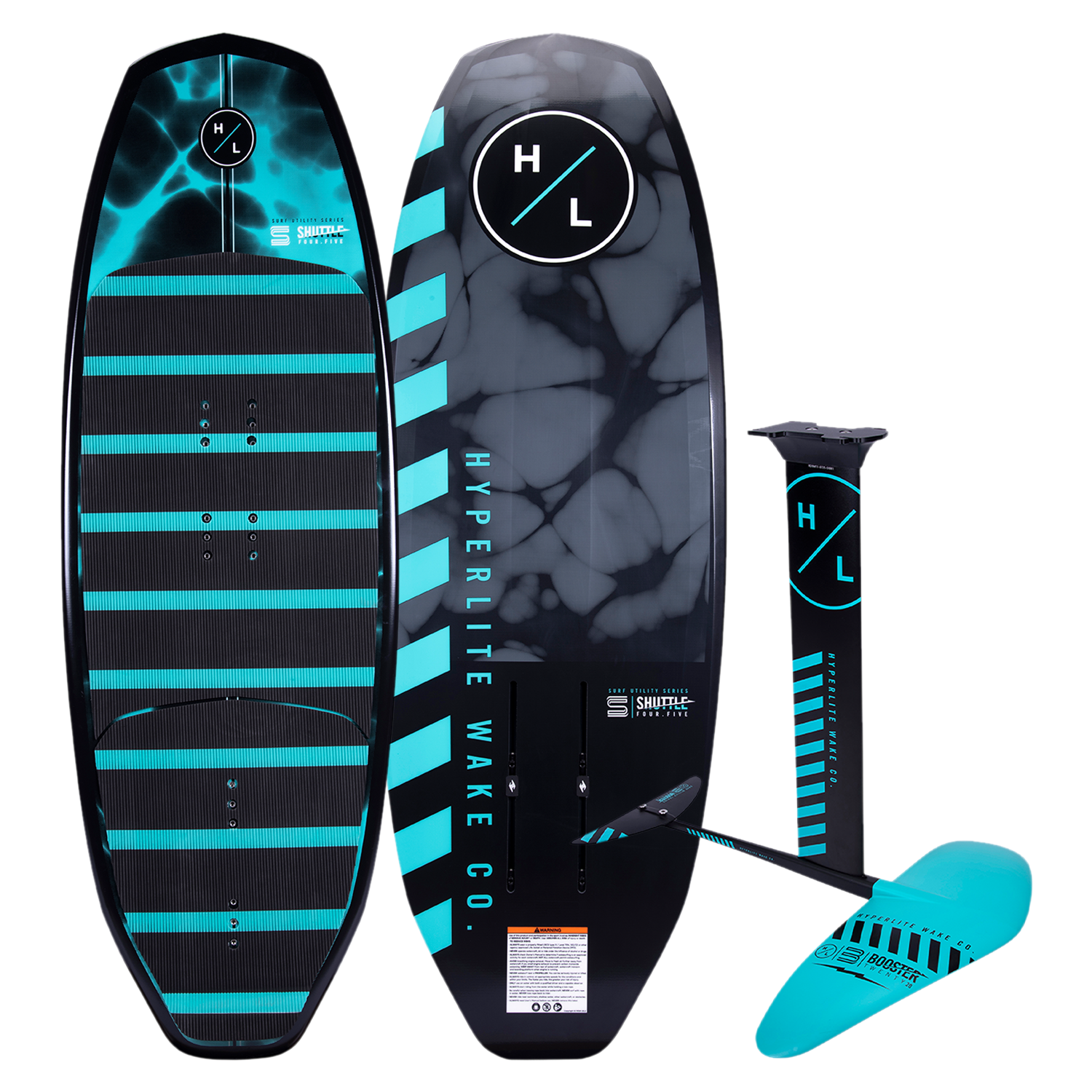 Hyperlite 4.5 Shuttle Wakefoil Board with Booster 1300 Kit - 2023 Model for Wake Foiling, Surfing & Water Sports | Perfect for Beginners & Advanced Riders