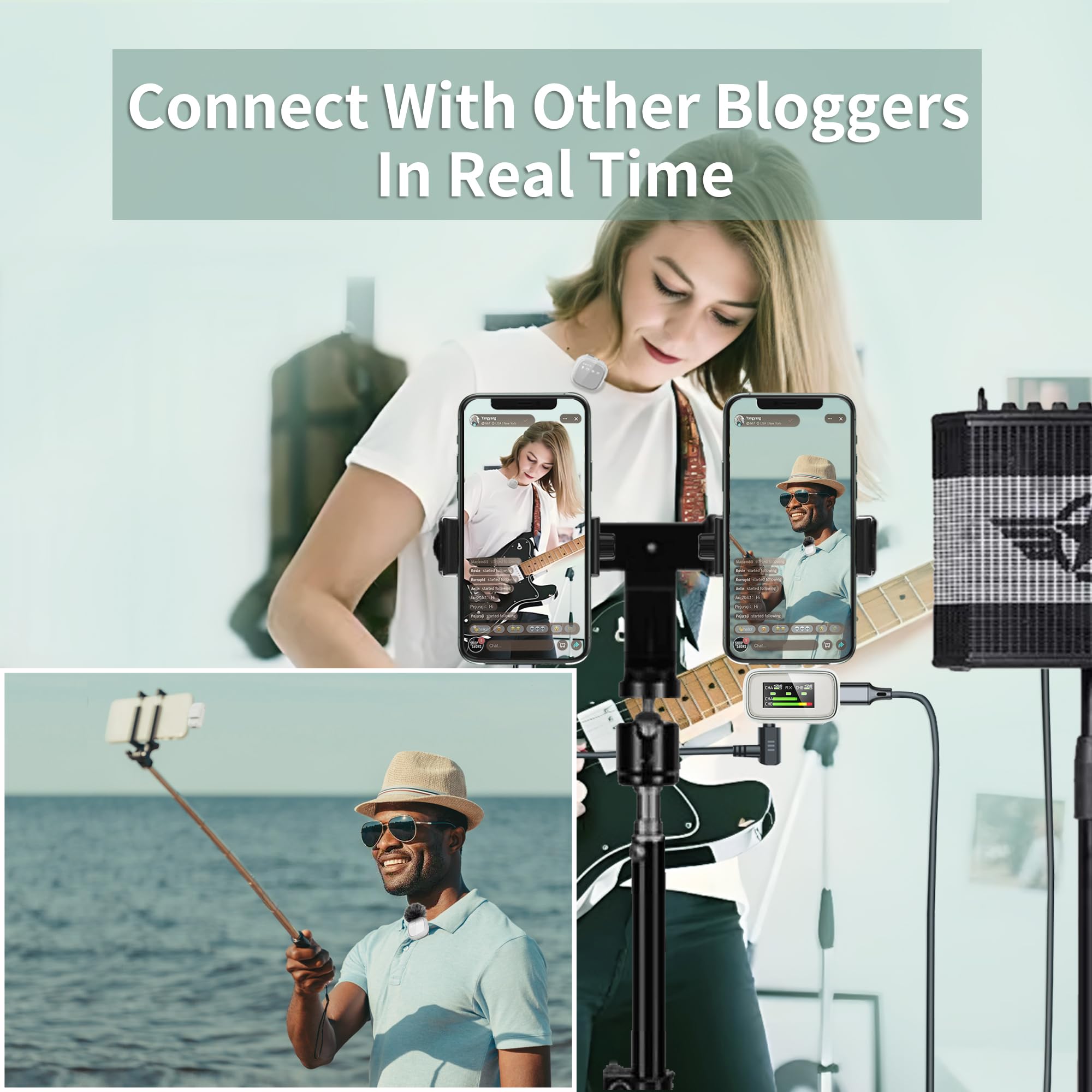 Wireless Lavalier Microphone for iPhone iPad Smartphone - Clip-On Lapel Mic with Noise Cancelling & Charging Case - Perfect for YouTube Live Streaming, TikTok Videos, Podcasting & Vlogging - Ideal for Content Creators, Interviewers & Public Speakers