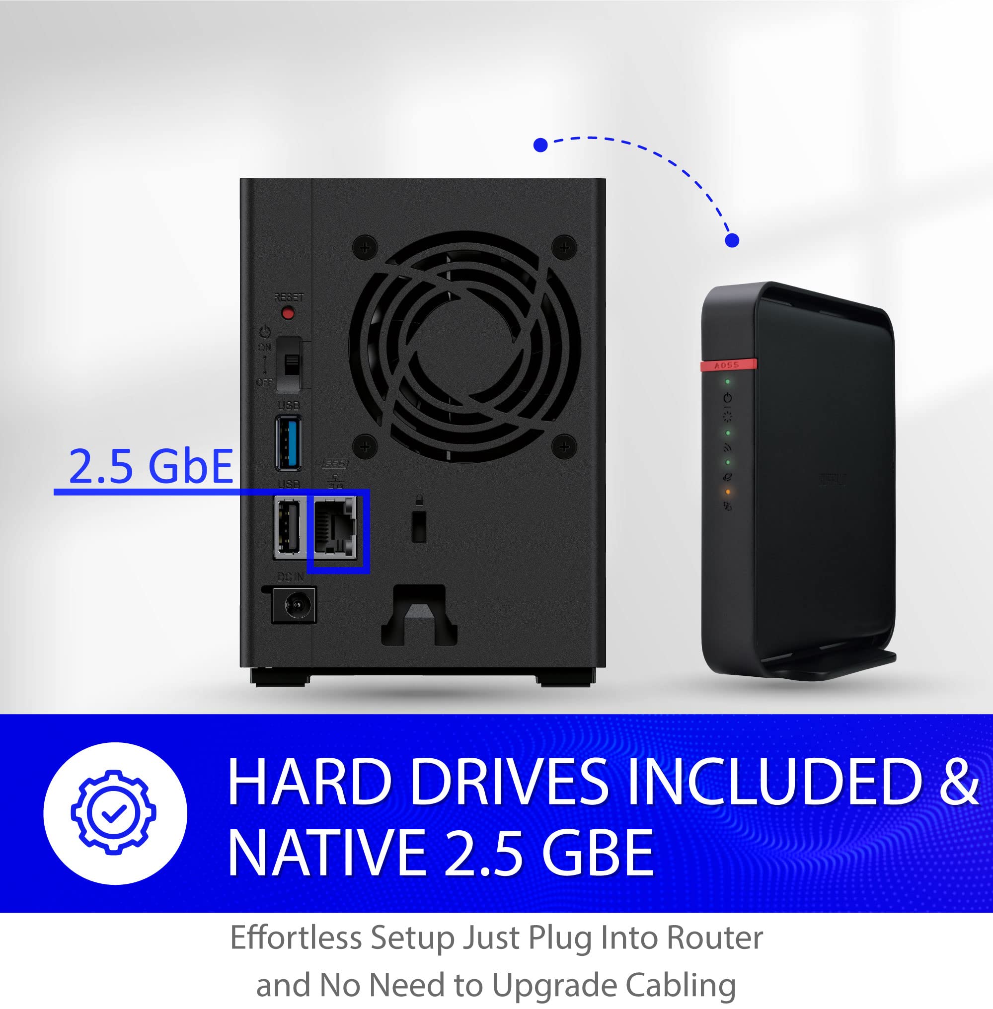 BUFFALO LinkStation 720 8TB 2-Bay NAS Storage System with Pre-Installed Hard Drives - Home Office & Private Cloud Solution for Network Attached Storage, Media Server & File Sharing | Perfect for Small Business Backup & Home Entertainment Storage